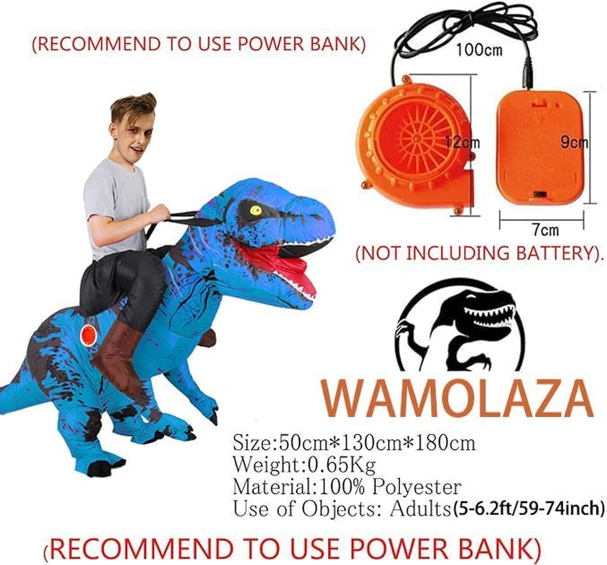Inflatable Costume Dinosaur for Adult Riding T Rex Air Blow up Funny Party Halloween Costume - Orange image number 4