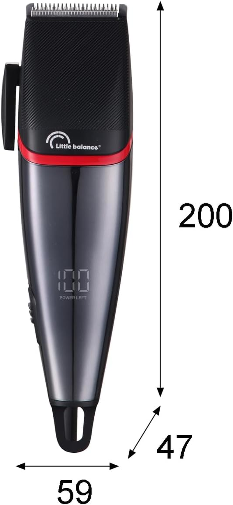 LITTLE BALANCE 8804 Easy Performance Hair Trimmer for Men, 2.5 Hours Runtime, USB-C Charging, LED Display, 8 Attachments, 4 Length Settings, Black image number 4