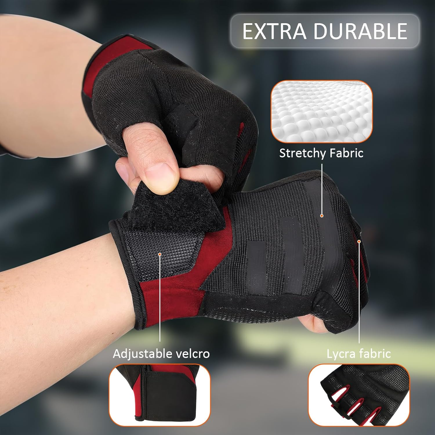 LEFAFA Workout Gloves for Men and Women, Weight Lifting Gloves with Excellent Grip, Lightweight Gym Gloves for Weightlifting, Cycling, Exercise, Training, Pull Ups, Fitness, Climbing image number 2
