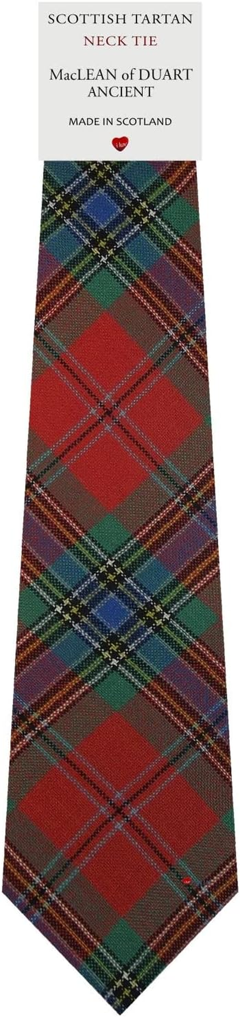 Mens All Wool Tie Woven and Made in Scotland in Maclean of Duart Ancient Tartan image number 2