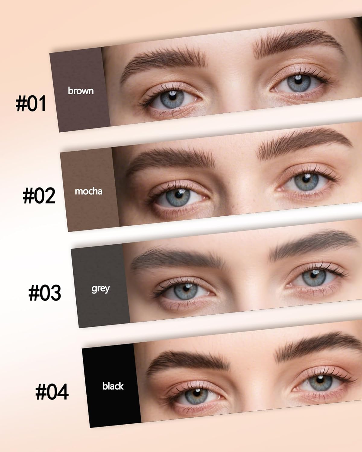 Microblading Liquid Eyebrow Pencil, Eyebrow Pencil, Waterproof, Smudgeproof, Multiple Fork Tip Hair Drawing, Precise Brush Tip, Long Lasting Formula, Women'S Makeup Lasts All Day 03 Grey image number 3