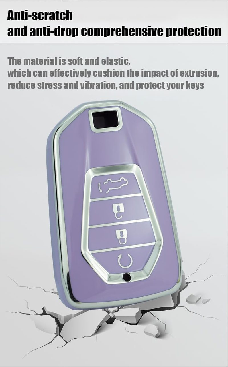 TECART Keyless Entry Remote Key Shell Cover Fit for Isuzu New MU-X X Series TPU Key Fob Protector Accessories 4 Button Black image number 6