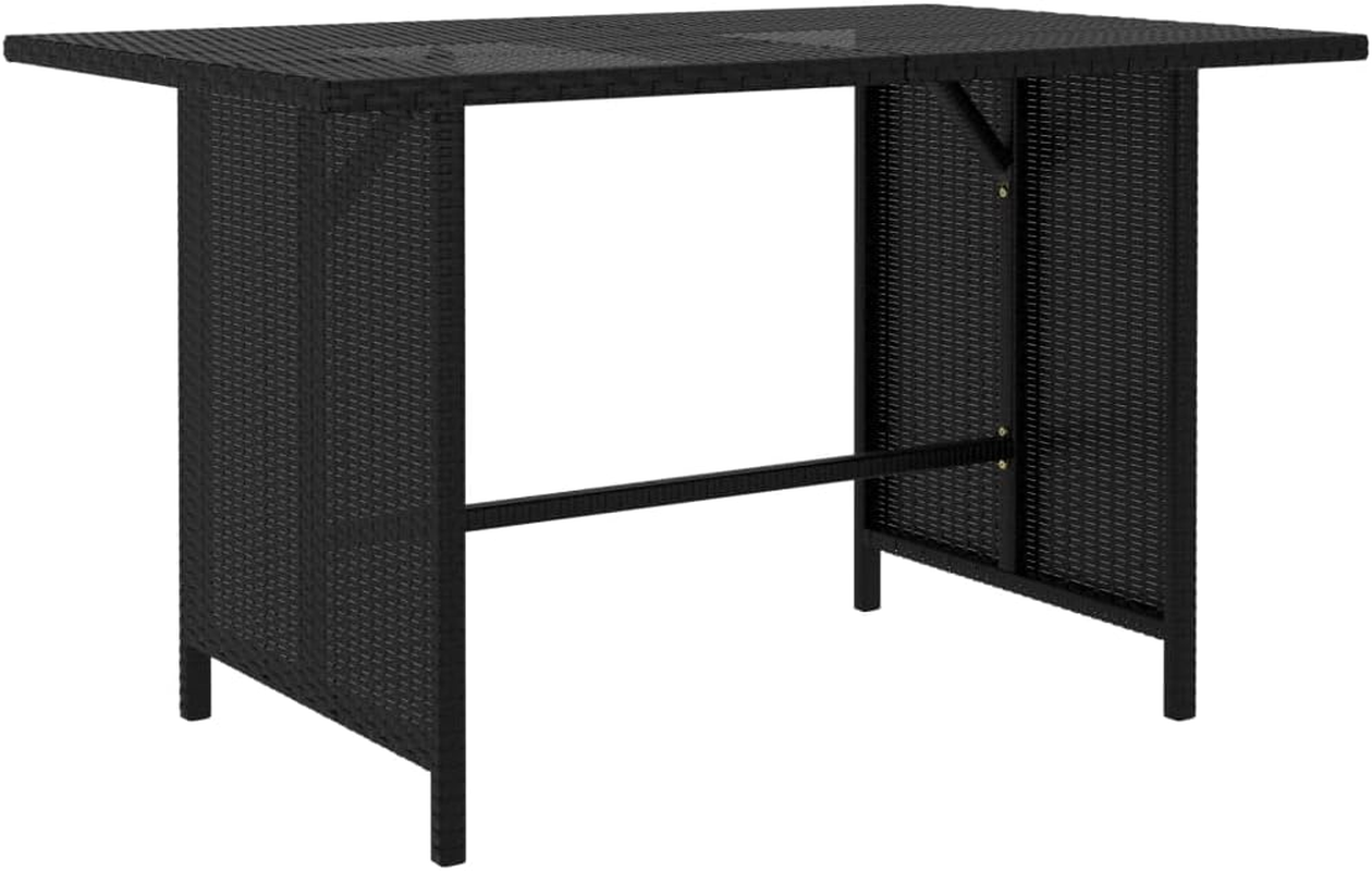 Vidaxl Garden Dining Table &ndash; Black Outdoor Patio Table in PE Rattan and Steel image number 2