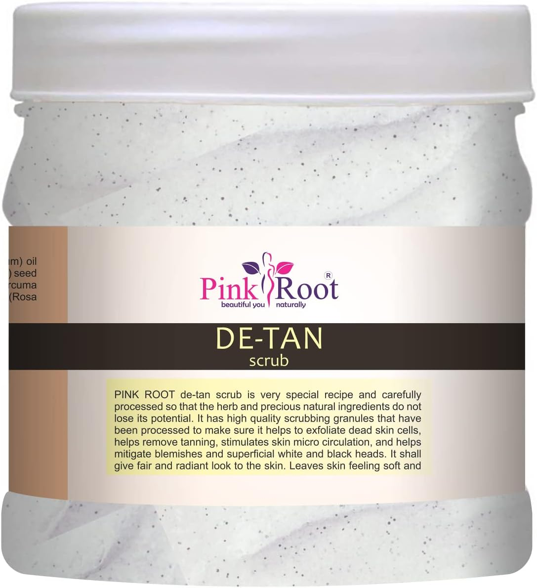 Pink Root DE-TAN Scrub Enriched with Milk & Honey Extract 500Gm image number 4