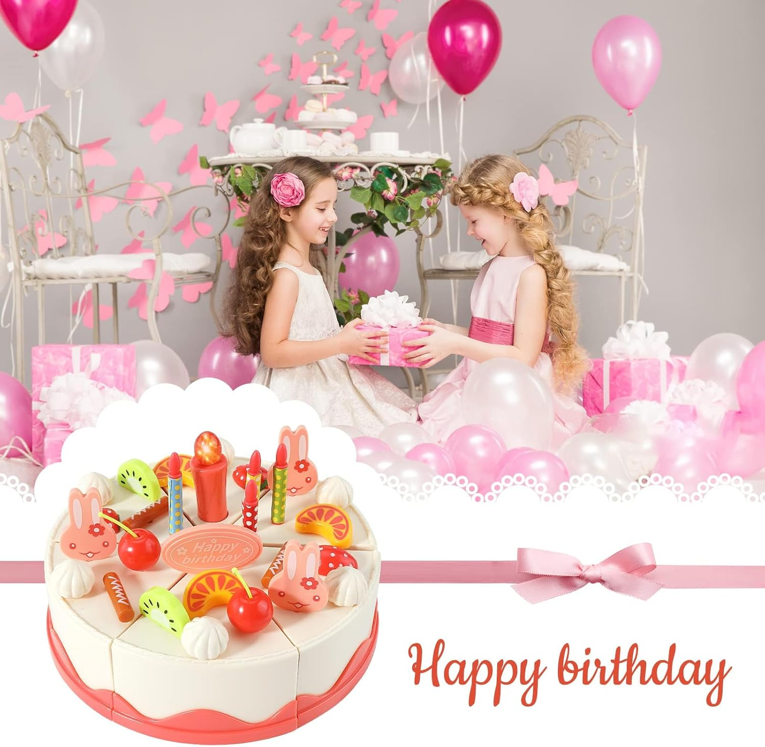 83 PCS Pretend Play Food Set - Cake Food Toy Pretend Cutting Play Cake Desserts Ice Cream and Donuts Food Toys - Birthday Gifts Toy Set for Boys Kids Girls image number 5