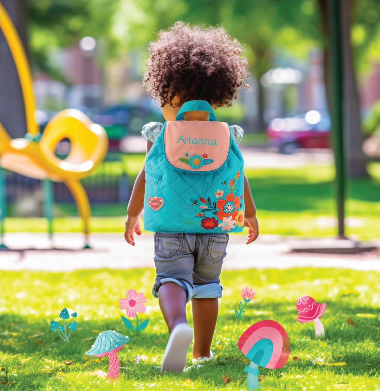 Stephen Joseph Unisex Toddler Back to School, Quilted Backpack, One Size image number 5