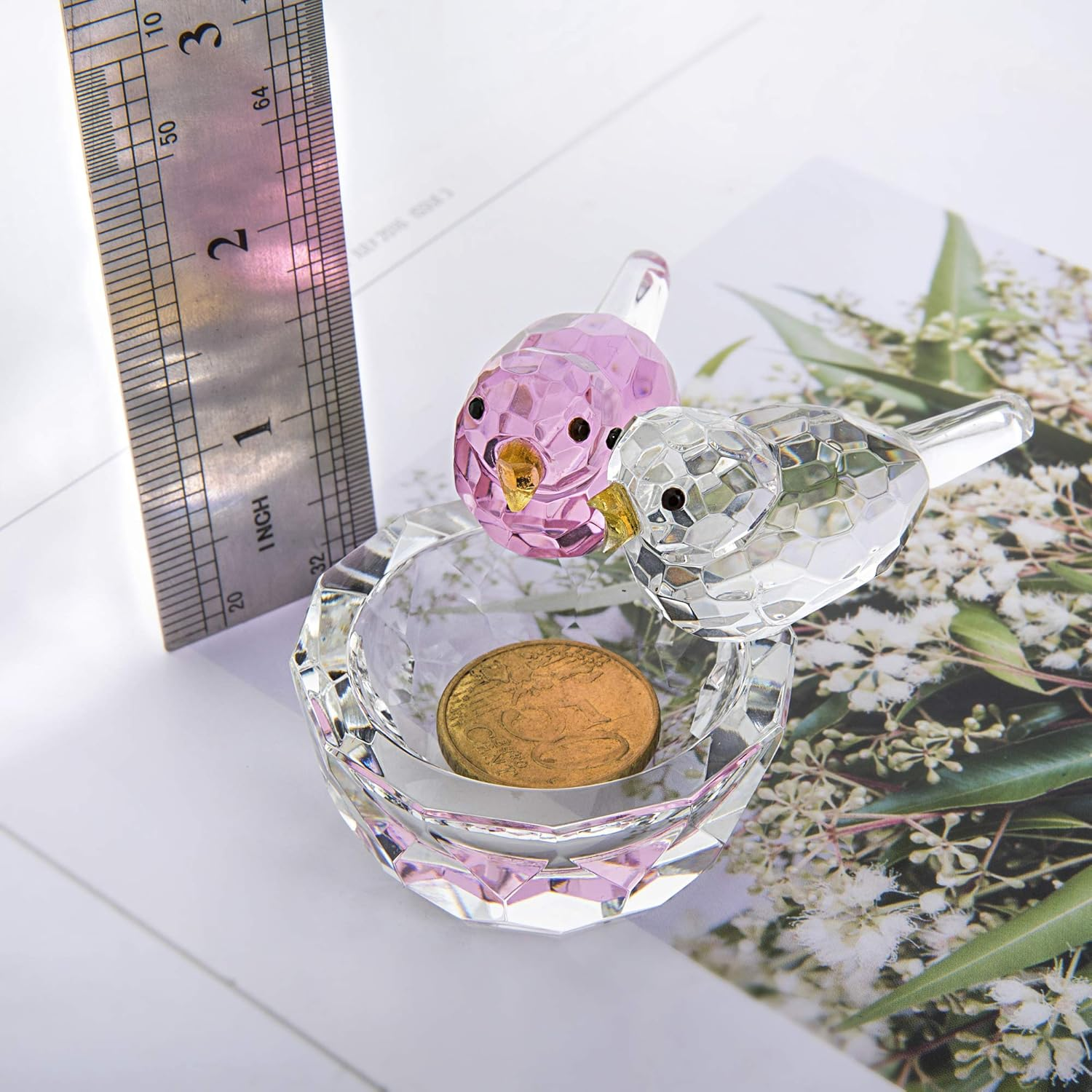 HDCRYSTALGIFTS Crystal Bird Figurine Collectible Art Glass Animal Figurines Table Home Decor image number 3