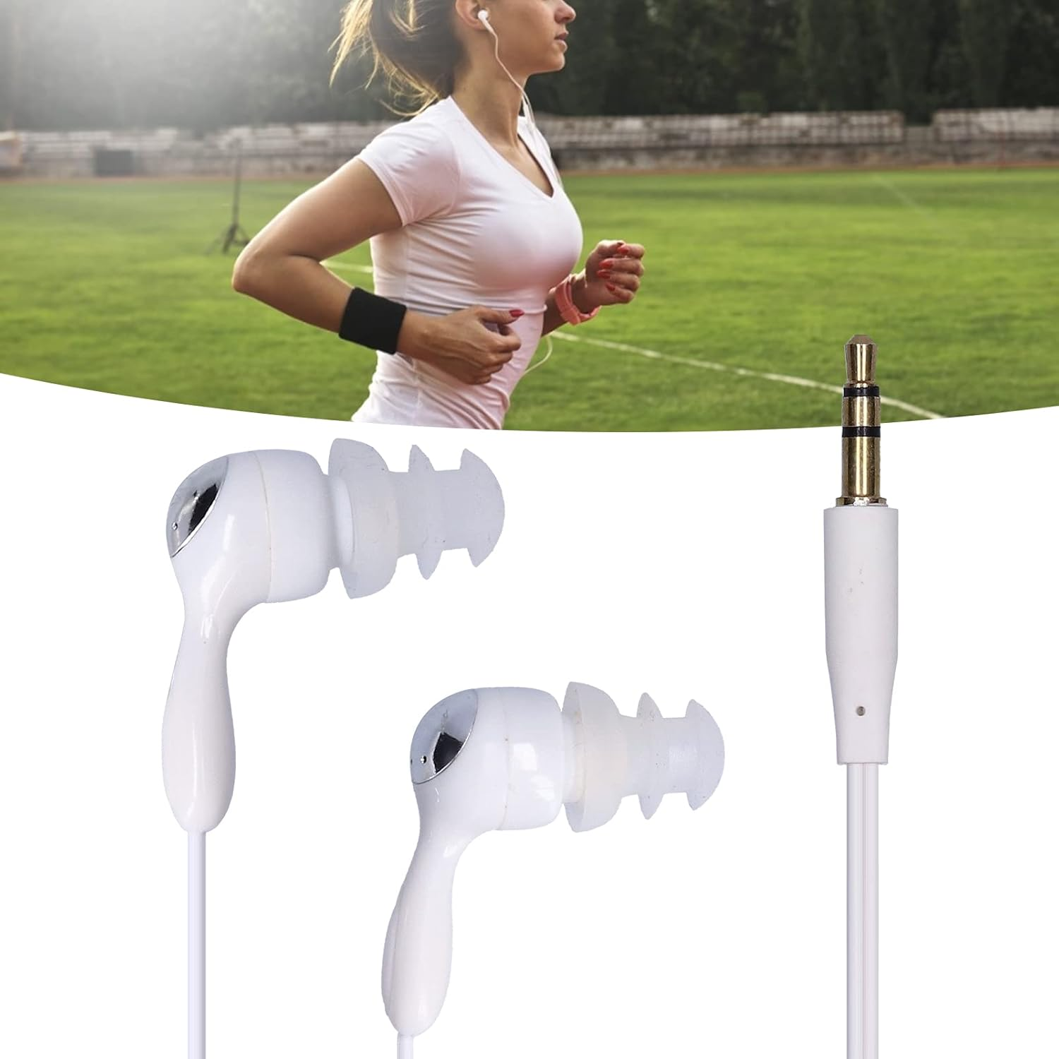 3.5Mm Plug Waterproofinear, Underwater Earbuds with 2 Clips and Replace Earplugs, Bone Conduction Headphones for Swimming Running Surfing image number 1