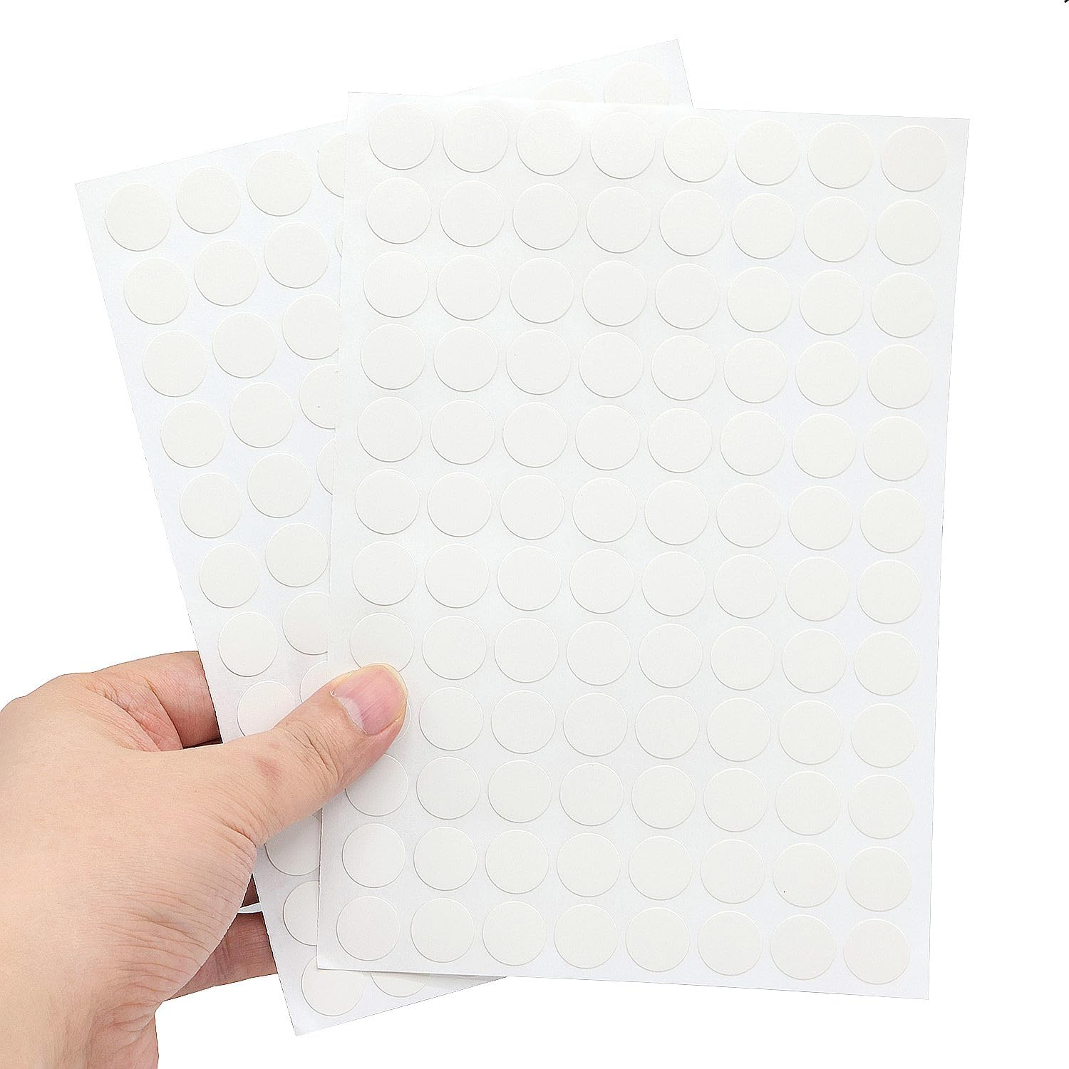 Self-Adhesive Screw Hole Stickers,2-Table 96 in 1 Self-Adhesive Screw Covers Caps Dustproof Sticker 15Mm White image number 5