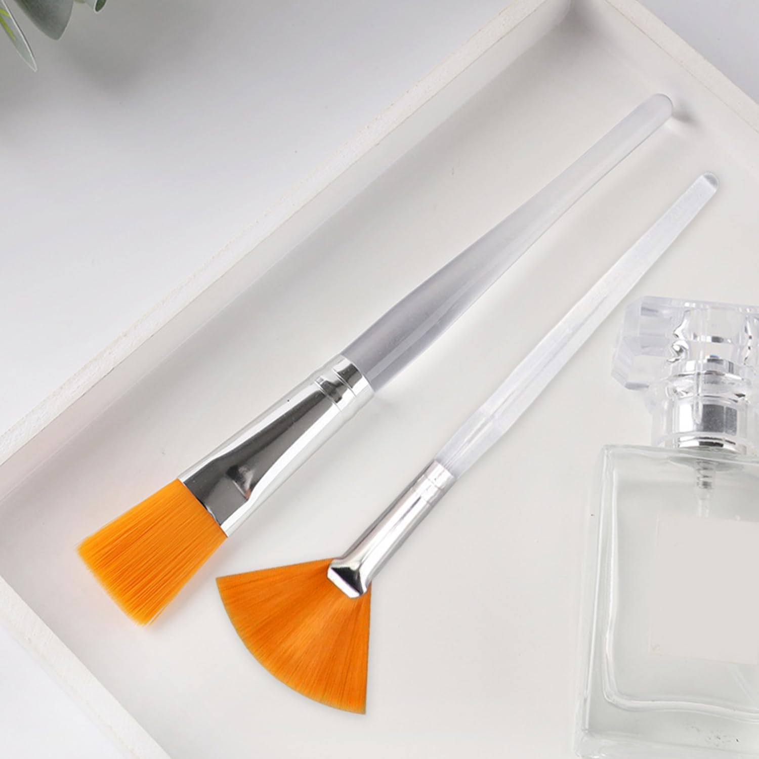 3 Face Mask Brushes and 2 Fan Brushes, Beauty Brushes, Facial Authority Tools, Make up Tools image number 3