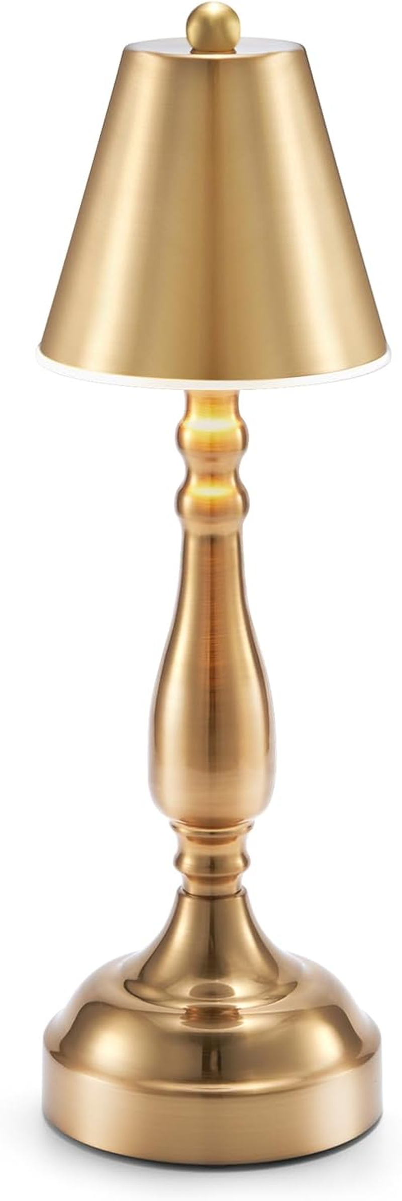 Rechargeable Cordless Table Lamp for Restaurant Dinner Table, 5000Mah Battery Operated Lights, Small Portable 3 Color Stepless Dimming Touch Lamp for Bedroom Kitchen Dining Room Outdoor Patio, Brass image number 1