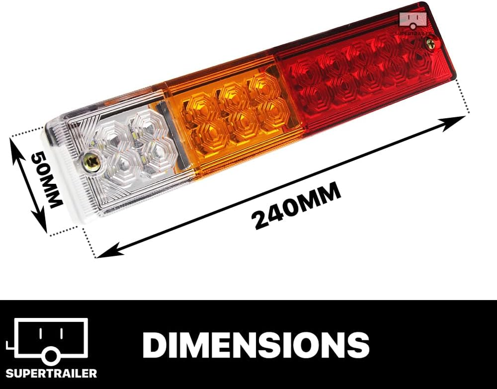 Supertrailer 2X Trailer Lights 20 LED STOP TAIL INDICATOR TRUCK CAMPER LIGHT UTE 4WD 10-30V Forklift image number 1