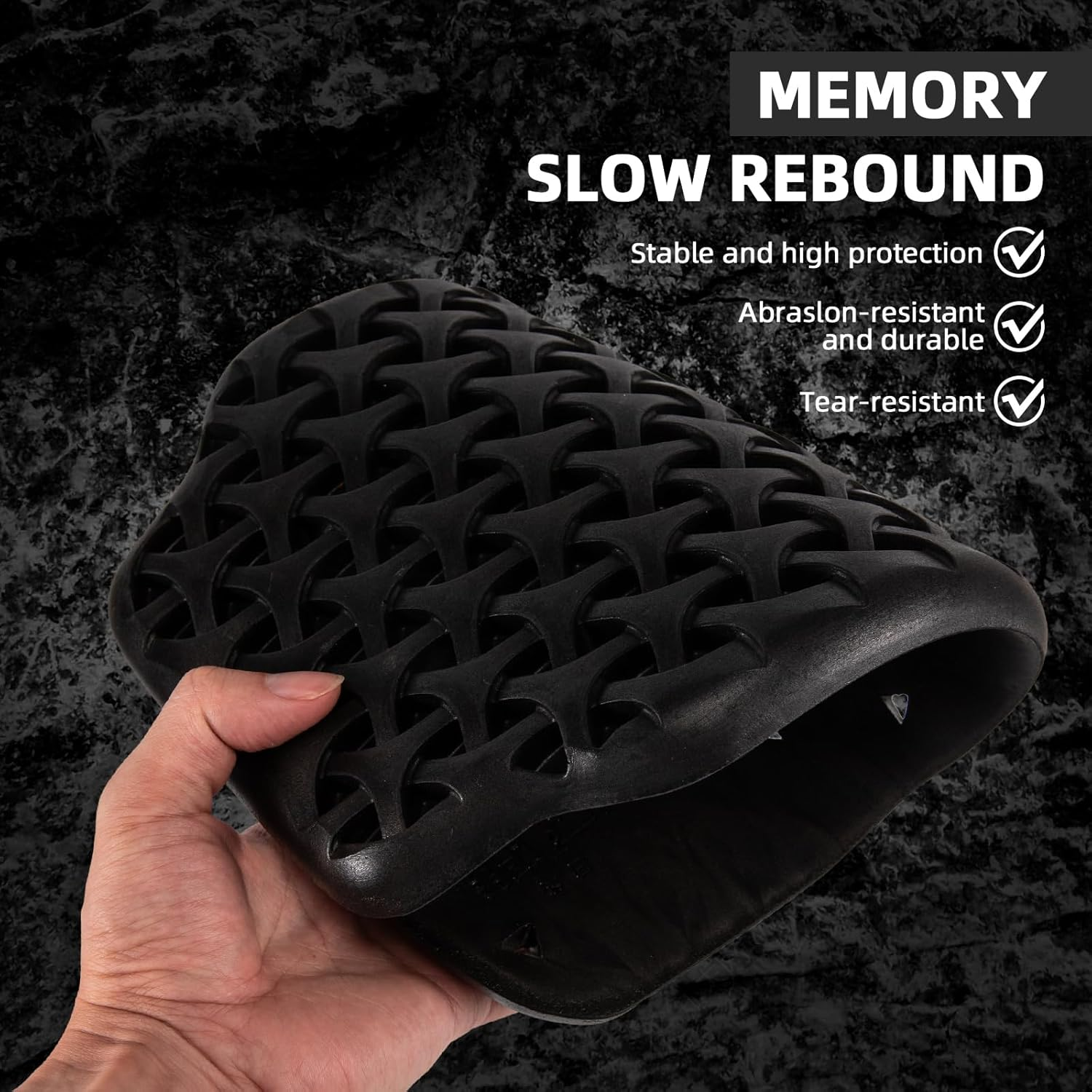 Motorcycle Back Protector PU Shockproof, Motorcycle Jacket Insert Back Protector Removable, Breathable Suitable for Motorcycle Jackets, Cycling, Skiing, Roller Skating - Black image number 3