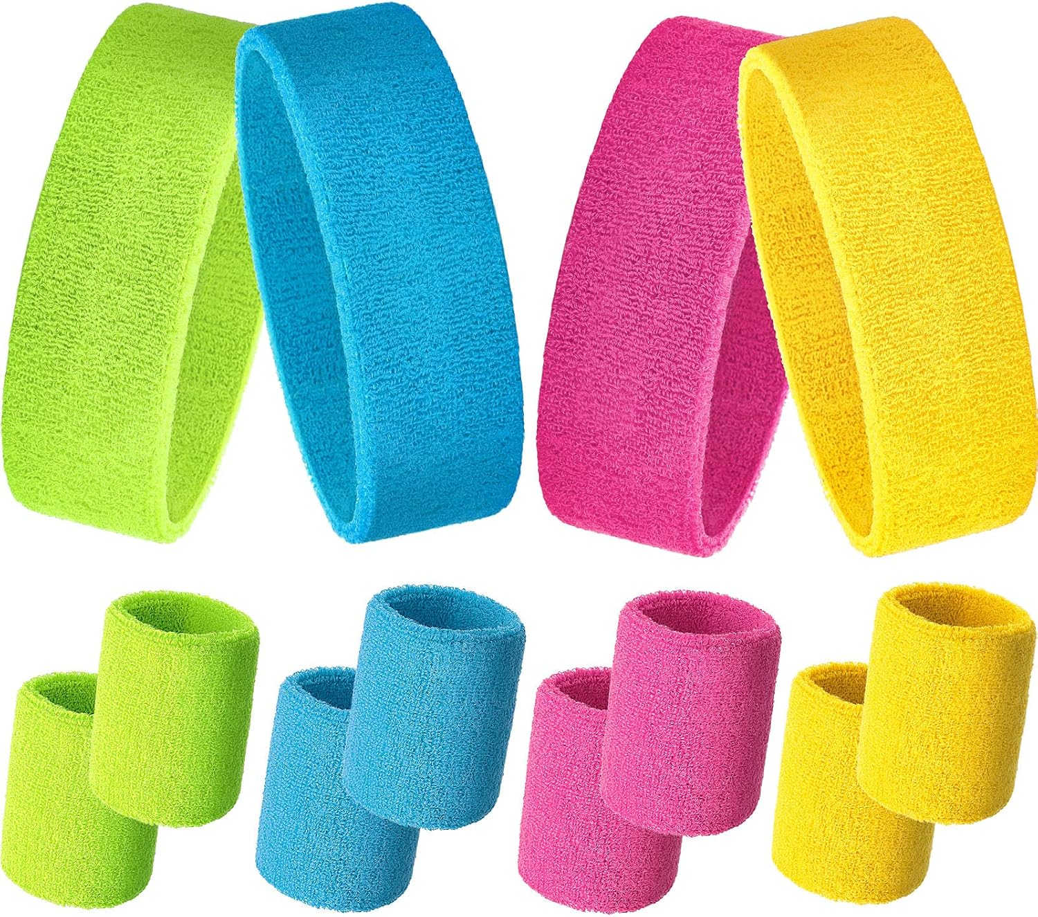 Sweatbands Set, Paris Sports Competitions Supplies Include Sports Headband and Wristbands Sweatbands Colorful Cotton Sweatband Set for Men Women