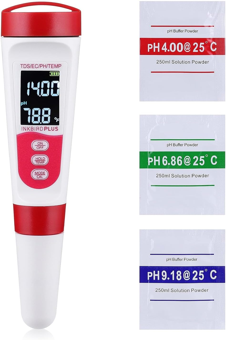 PH Meter, 4 in 1 PH EC TDS Temp Meter for Water Hydroponics, 0.01 High-Accuracy Waterproof Digital Water PH Tester with ATC, Backlight for Household Drinking, Pool, Aquarium, Nutrients Growing, Lab image number 5