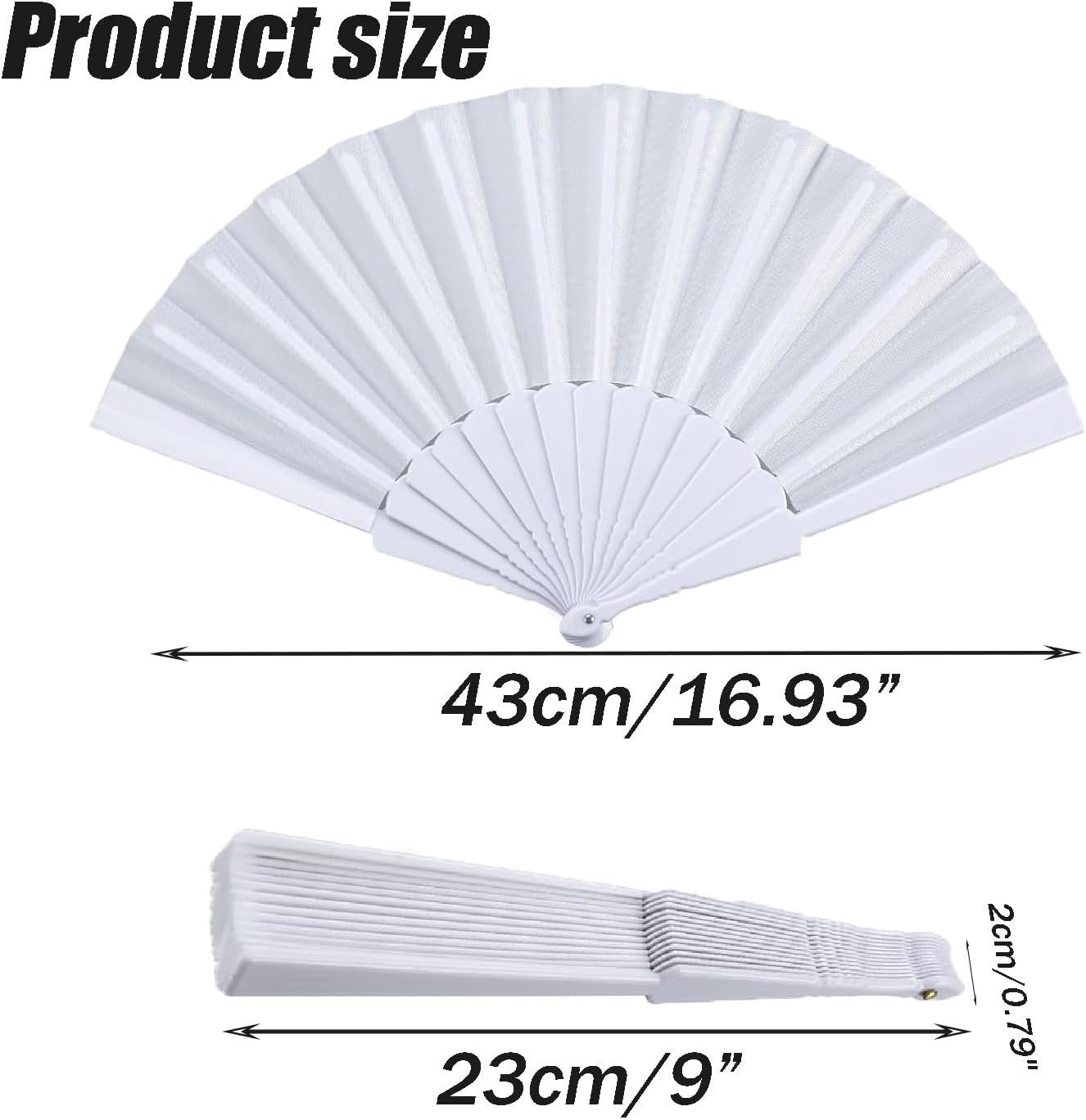 Wzenclave 4Pcs Hand Fans Foldable Folding Fans Silk Fabric Fan Suitable for Weddings and Home Decor image number 5