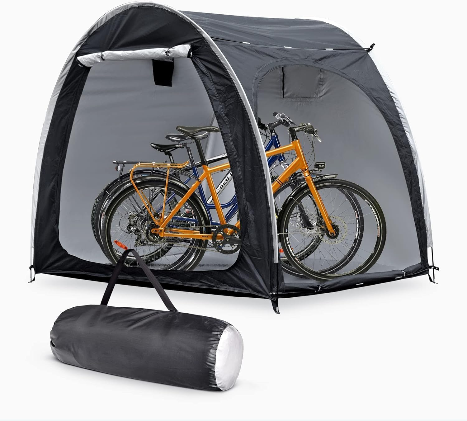 Bike Cover Tent, Bicycle Storage Shed, Outdoor Waterproof Bike Storage Tent Cover, Heavy Duty Aluminum Alloy Bracket Thicken Two Doors Tent for outside Outdoor Bicycle Sundries Storage image number 2