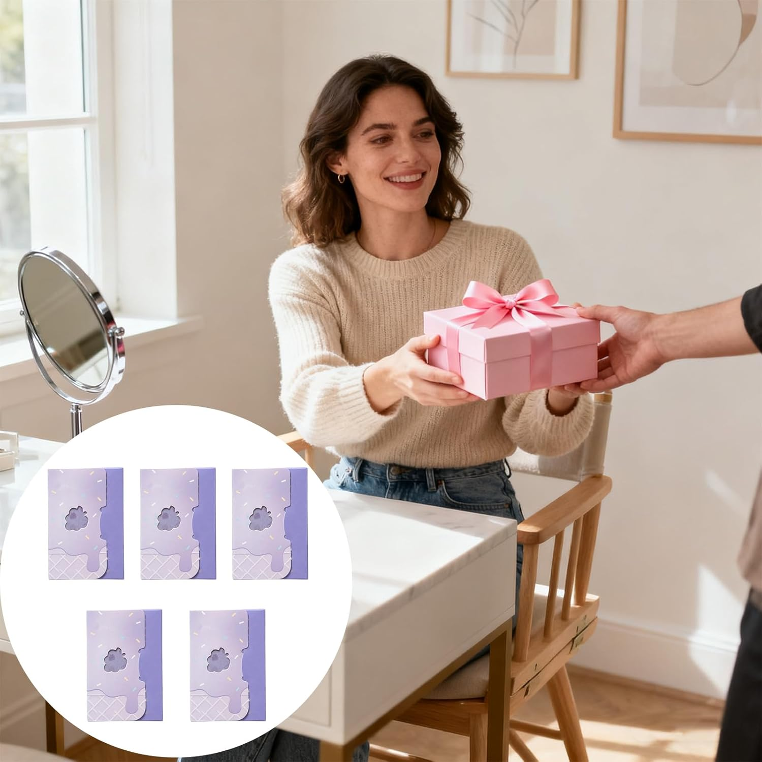 500PCS Blotting Paper, Oil Blotting Sheets for Oily Skin, 100 Sheets Each Box, Grape Scented Facial Oil Absorbing Tissues for Face & Nose, Skin Control Solution image number 6