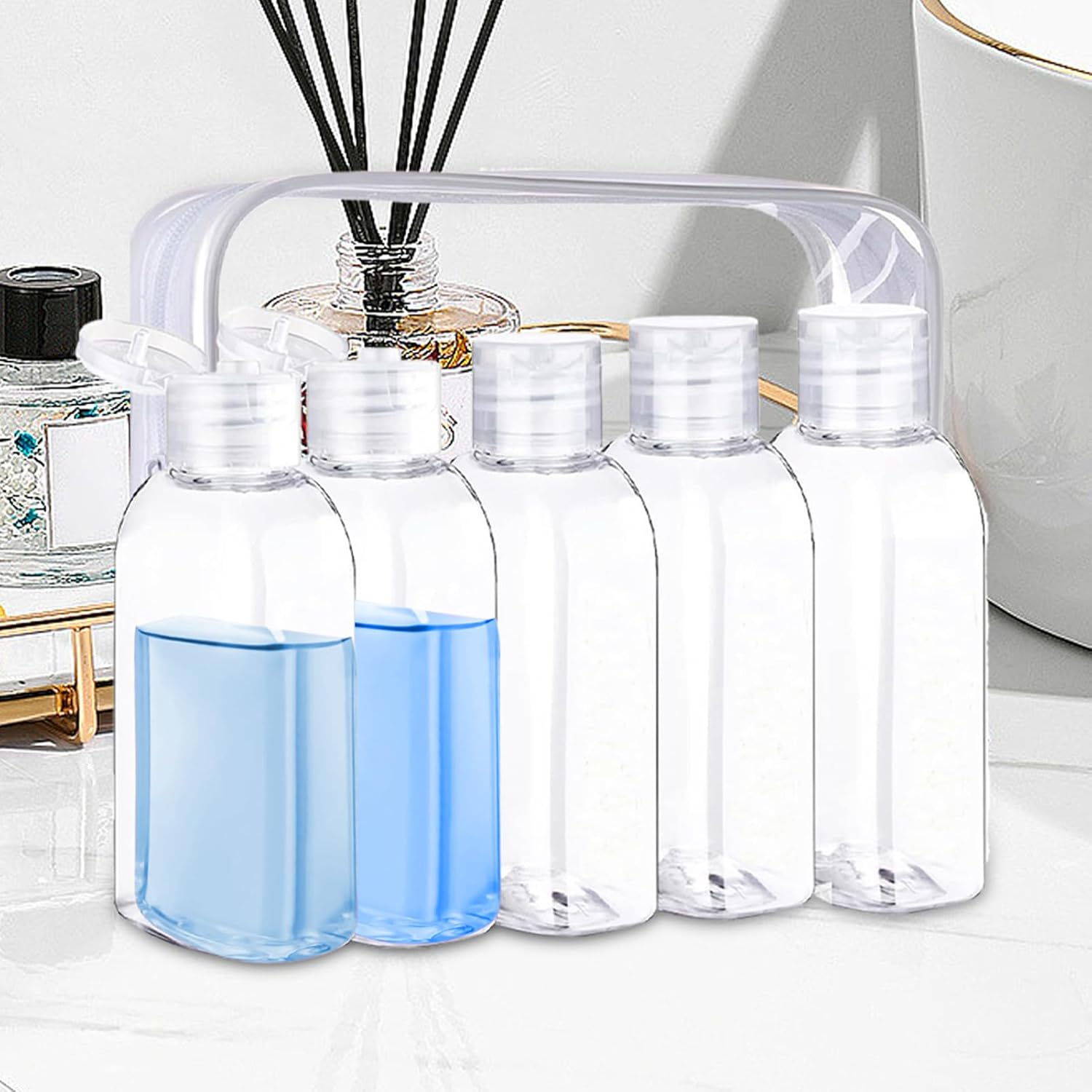 G&eacute;n&eacute;rique Travel Liquid Bottles, Portable Lotion Containers - 100Ml Clear Leak Proof Bottles for Home, Sports, Hiking, Camping and Holidays image number 3