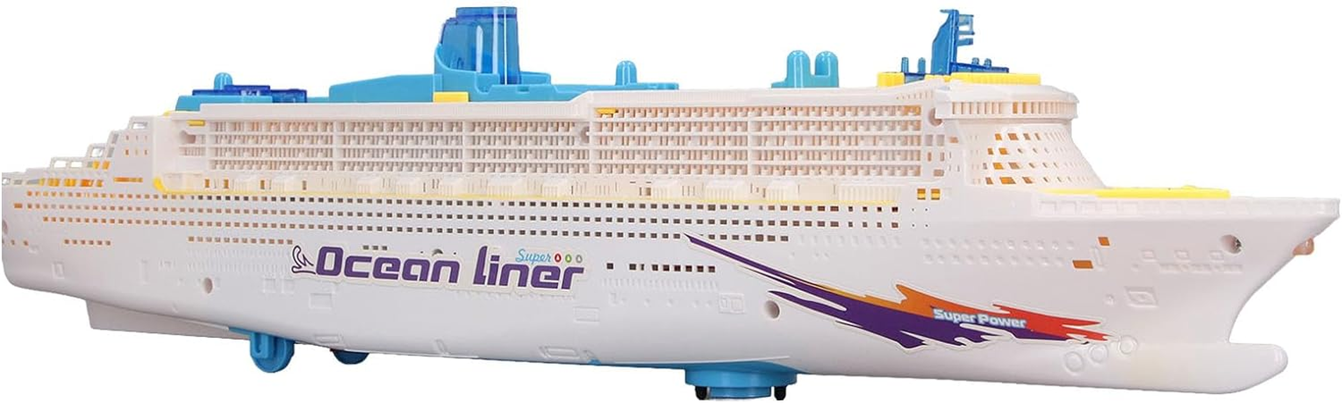 Cruise Ship Model Toy, Boat Toy with Light and Sound, Kids Colorful Ocean Liner Cruise Ship Boat Toy with Walking Function, for Kids Toddlers Boys Girls Adults Age 3-12 image number 3