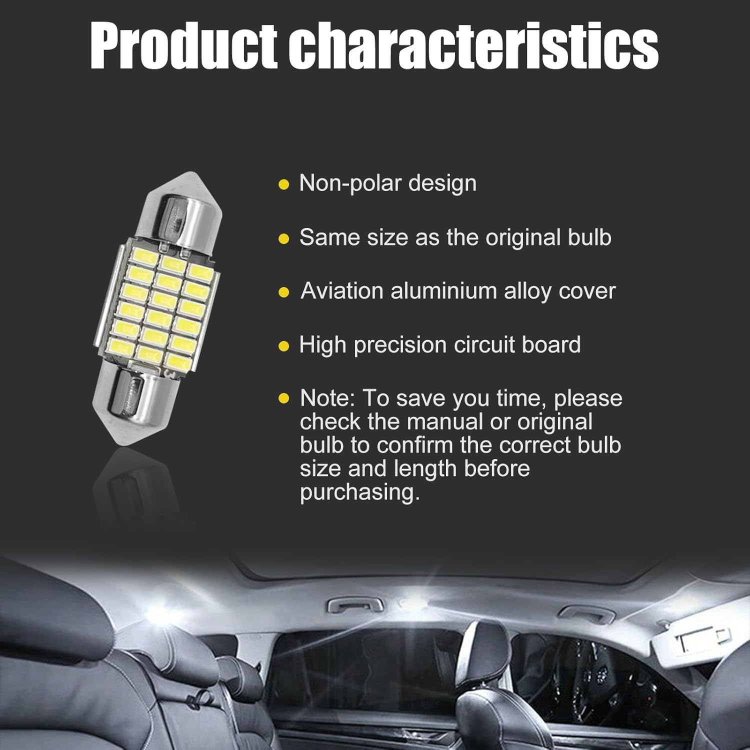 14 Pcs F250 F350 White Interior LED Lights Replacement Bulbs for 1999-2016 Ford F-250 F-350 Super Duty 6000K Interior LED Lighting Package, Map Lights+Dome Lights+Cargo Lights+License Plate Lights image number 6