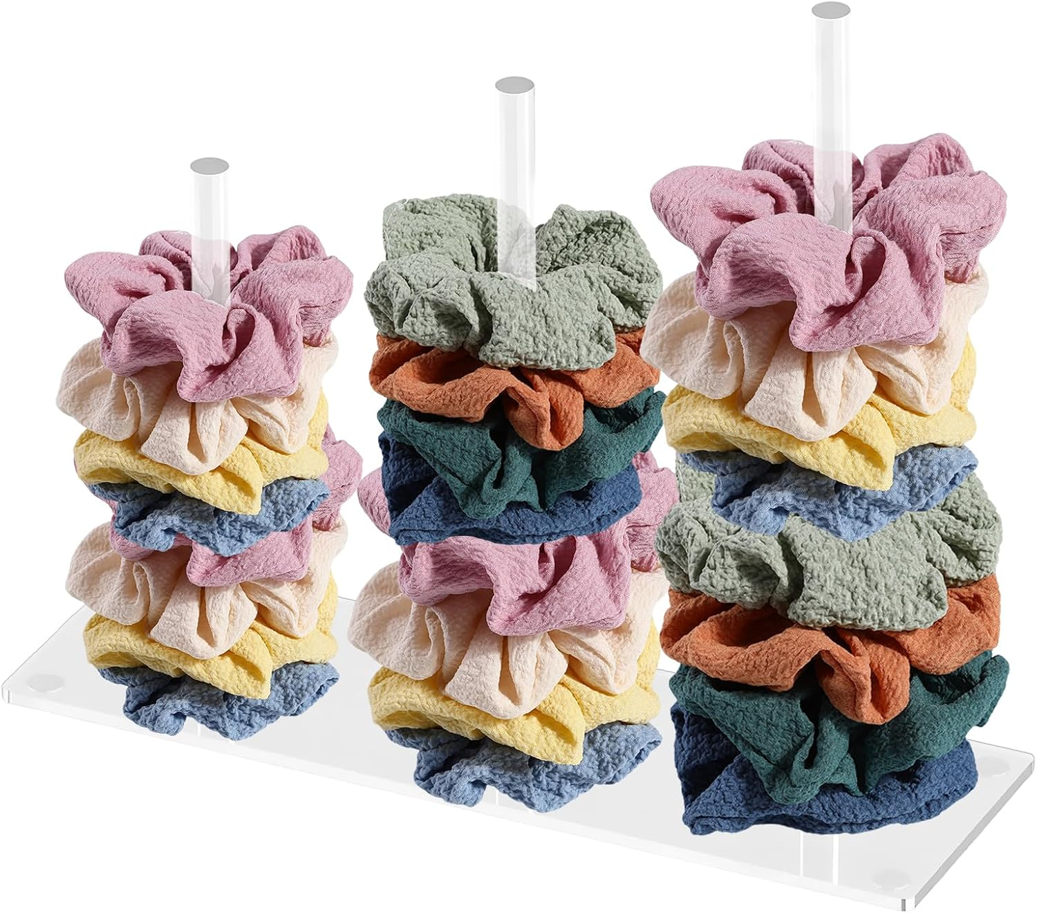 Focenat 3-Tier Scrunchie Holder, Acrylic Hair Scrunchie Holder, Hair Accessory Organiser, Hair Scrunchie Stand, Clear Hair Scrunchie Organiser, for Women Girls Gifts Trendy Stuff Hair Accessories image number 6