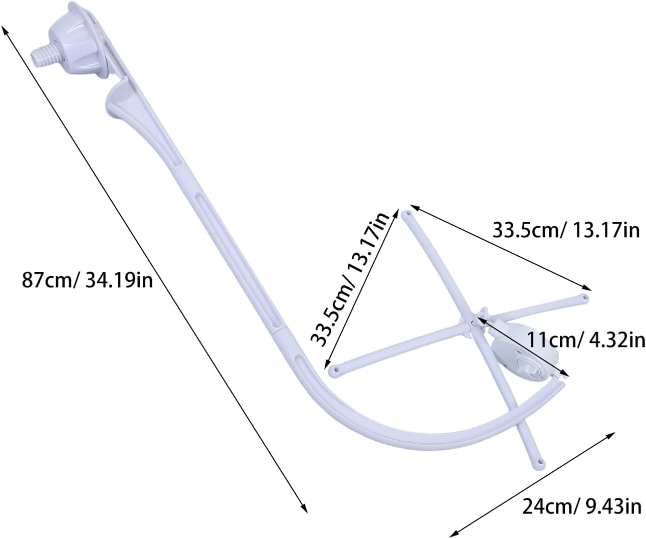 YARNOW Height Adjustable Mobile Arm for Crib Secure and Stable Clamp Easy to Install Compatible with Most Cribs Supports Baby Mobiles Bed Bell Toy Bracket image number 1