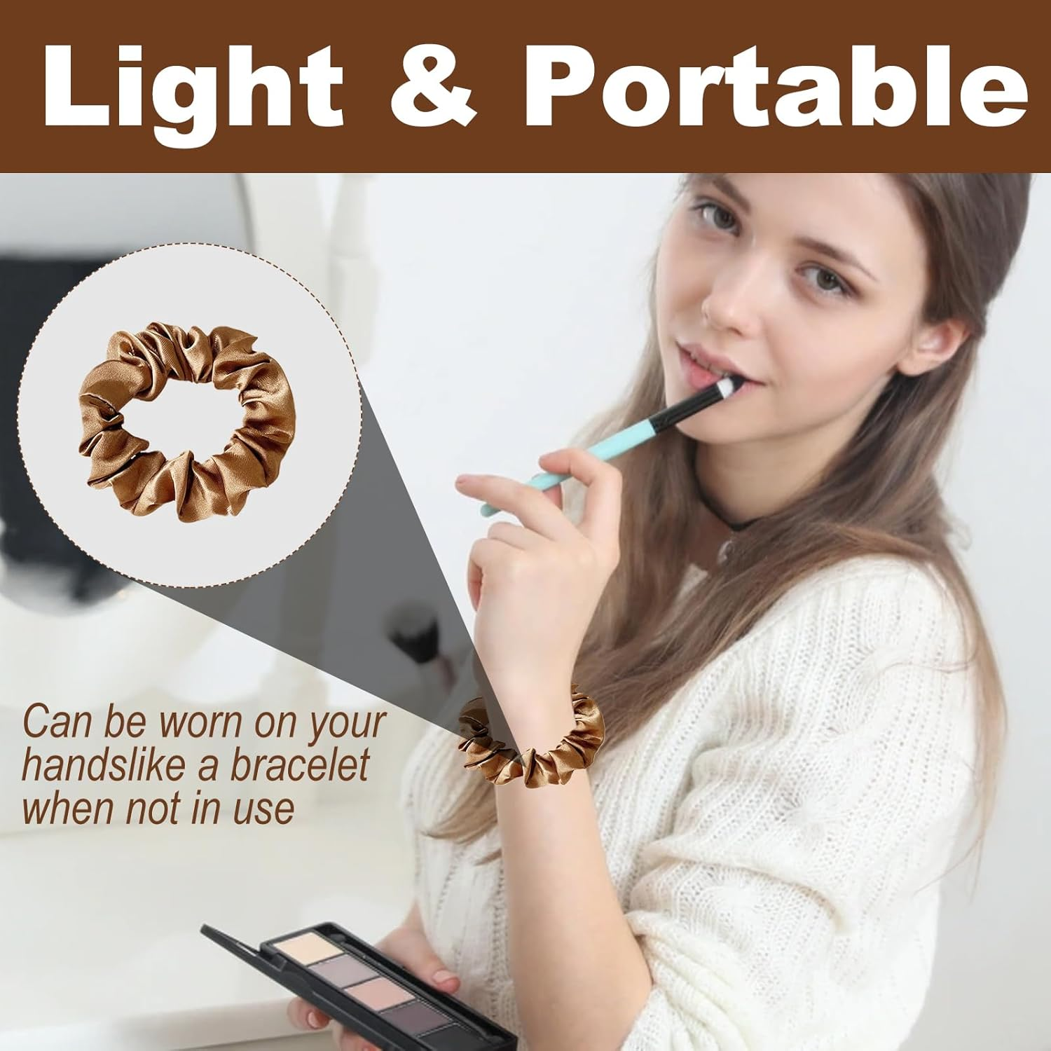 Tiyiyok Pack of 6 Women'S Hair Bands, Hair Accessories for Women, Scrunchies, Lightweight, Soft and Comfortable, Reduces Pulling and Damage to the Hair, Satin Hair Band image number 1