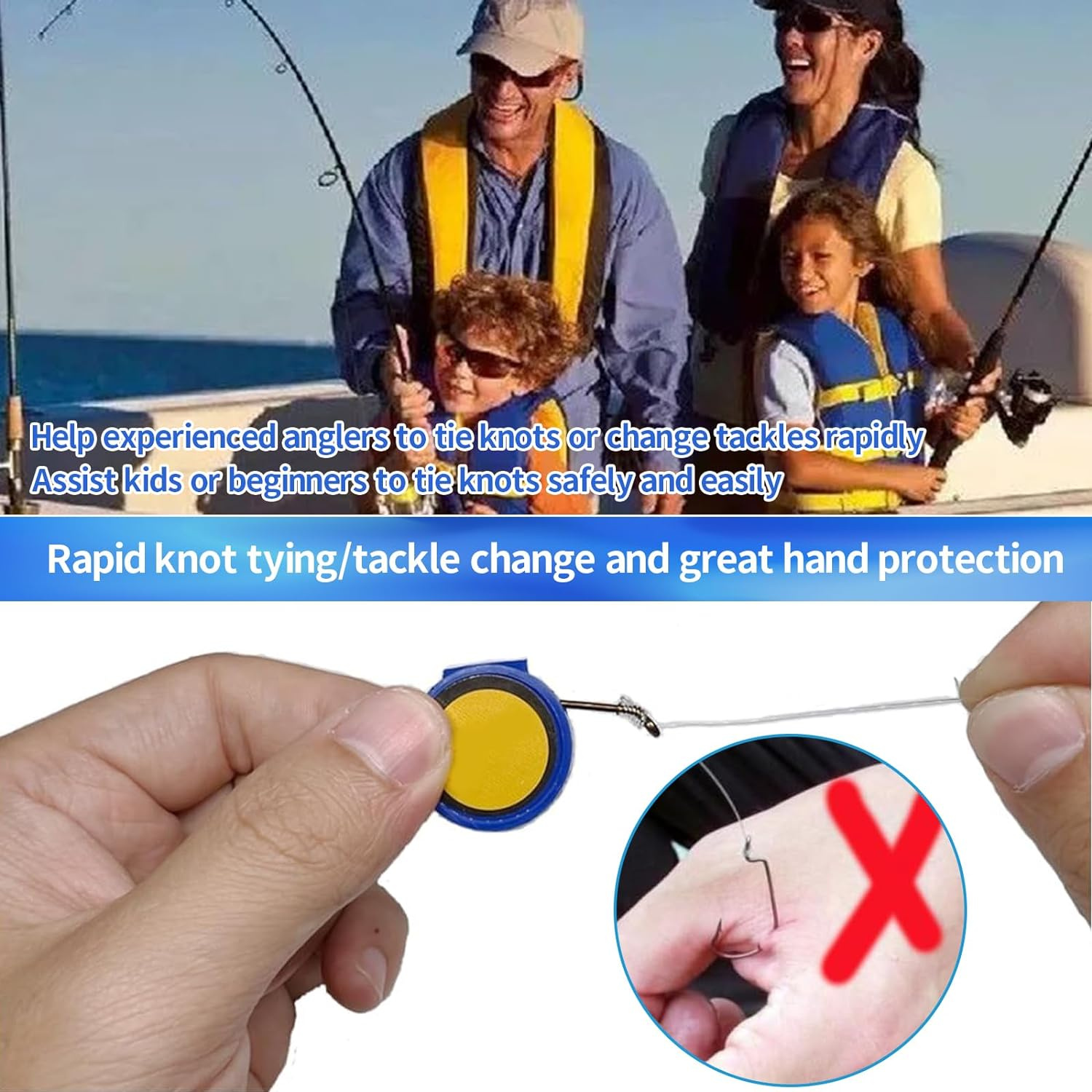 8 PCS Fishing Knot Tying Tool, Fishing Line Cutter Device, Fishing Accessories for Beginner Anglers, Fishing Hook Tie Tool Multipurpose Fishing Tool Outdoor Nail Knot Tool Protecting for Fishhook image number 2