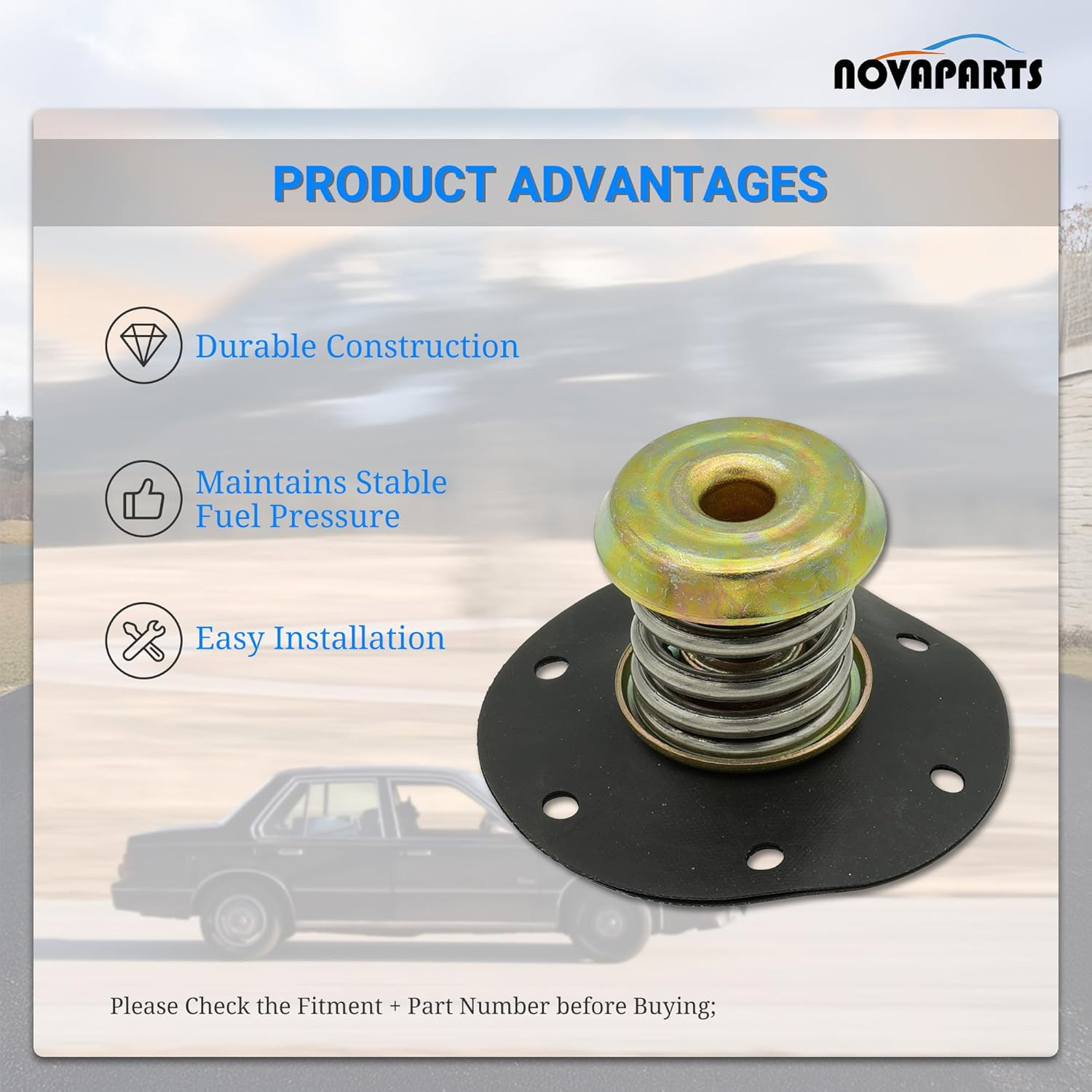 Fuel Pressure Regulator Diaphragm for 1985-1995 Chevrolet Chevy Camaro Pontiac Firebird PR10 17110851