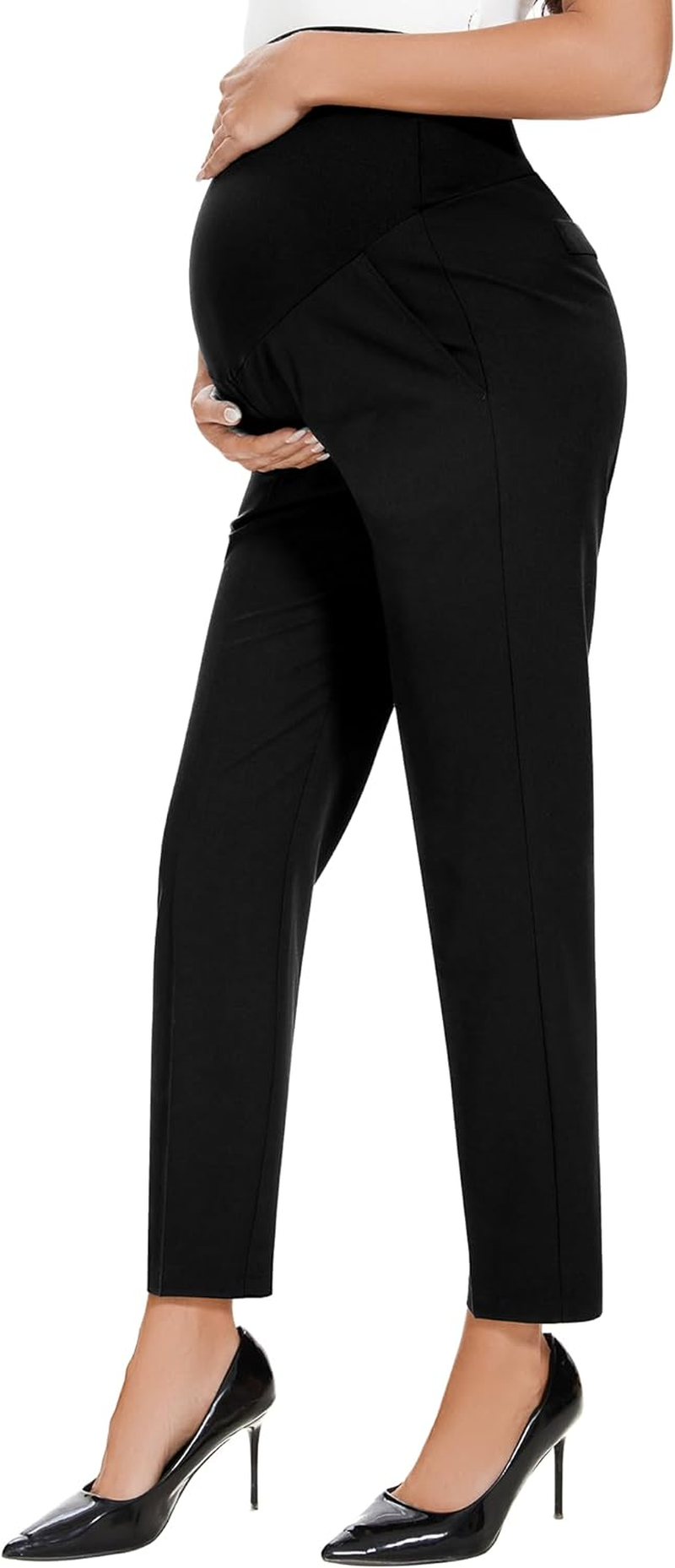 PACBREEZE Women'S Maternity Pants for Work Capris Casual Comfort and Style Ankle Pants image number 5