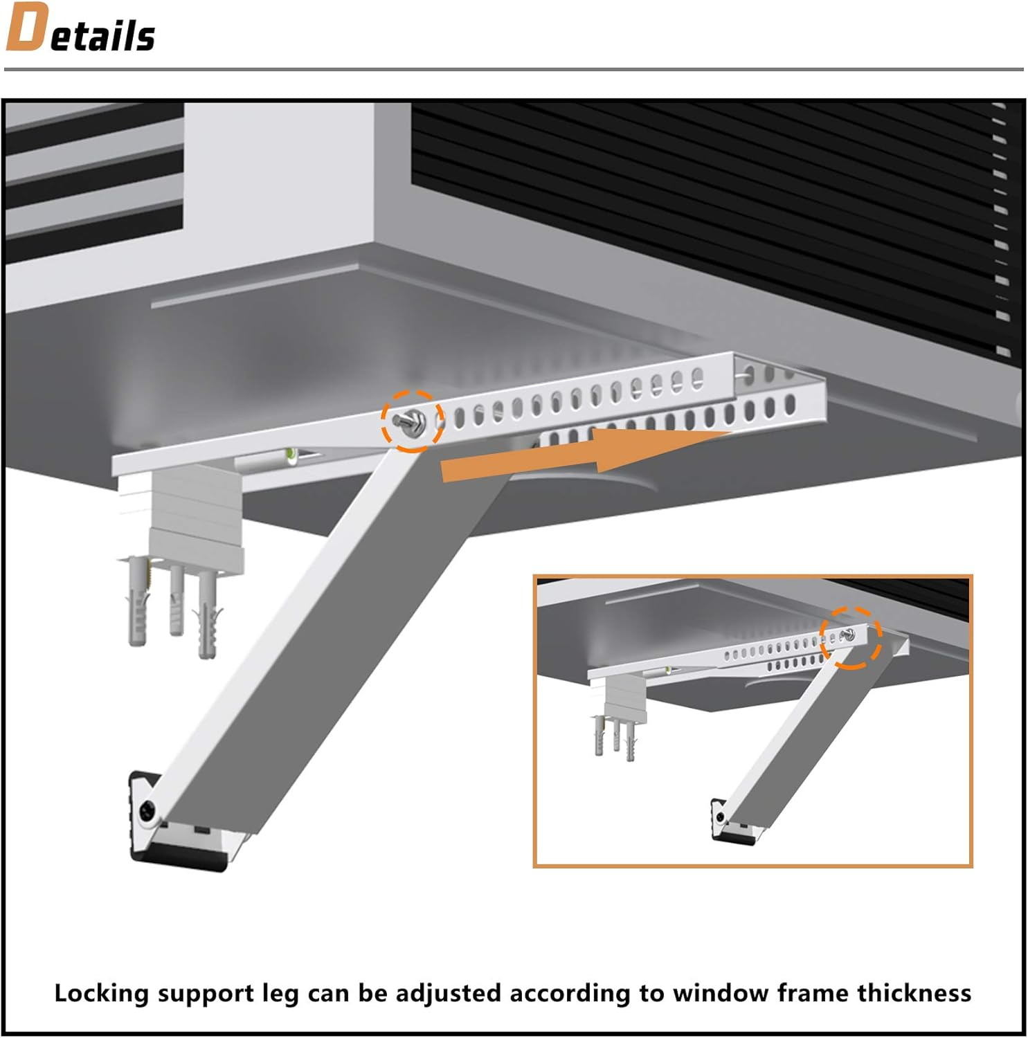 LBG Products Window Air Conditioner Bracket Light Duty,Support 5,000 to 8,000 BTU Universal AC Unit,Up to 85 Lbs image number 4