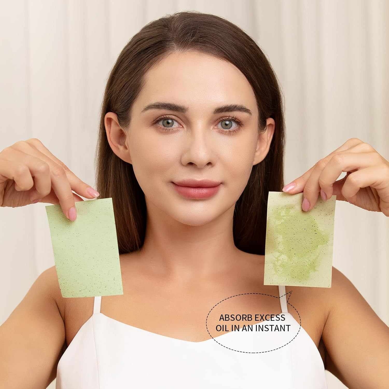 Teenitor Oil Blotting Sheets for Face, 400 Sheets Green Tea Oil Absorbing Sheets Blotting Paper for Oily Skin, Oil Absorbent Pads Face Oil Wipes Oil Sheets for Women, Oil Control Film Large 10Cmx7Cm image number 5