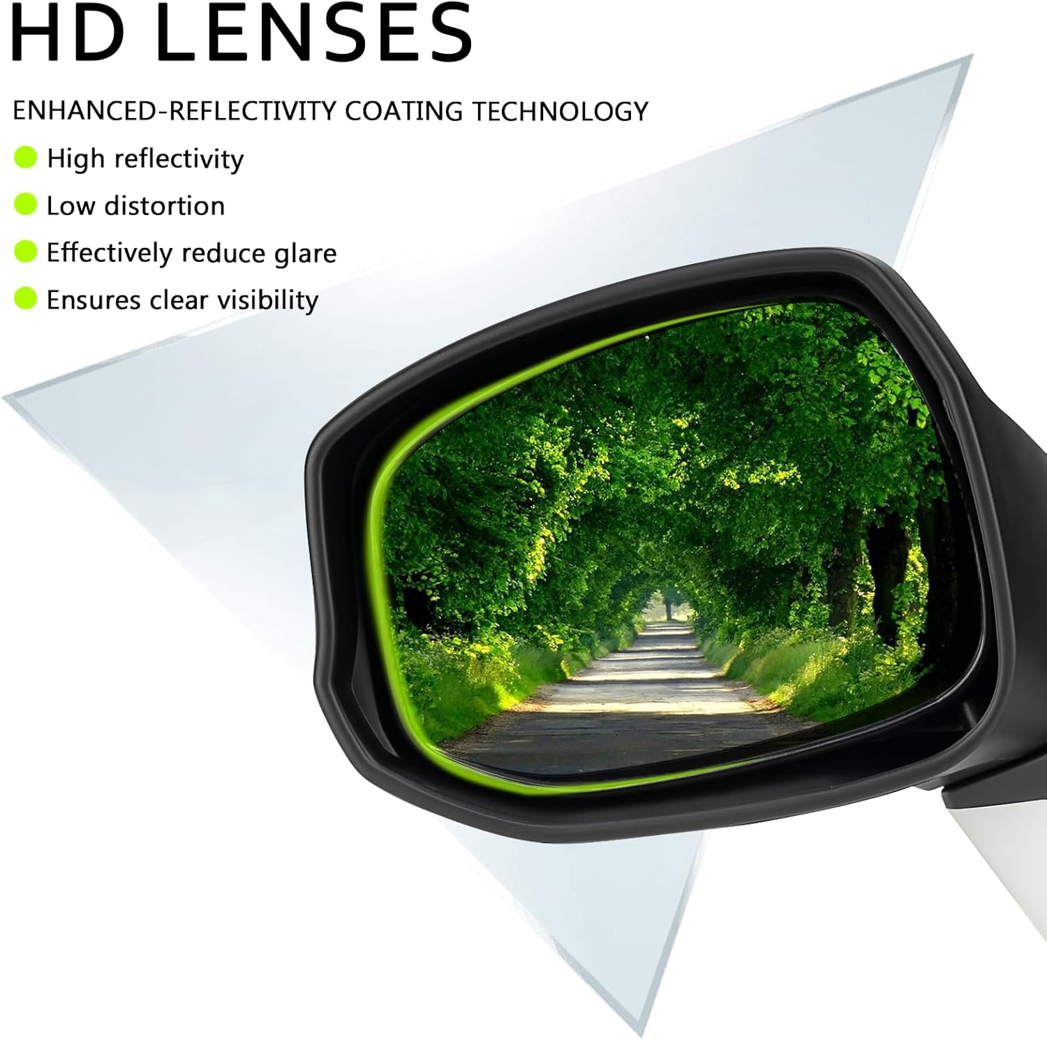 Driver Side Left Mirror for 2012-2015 Honda Civic | Power Glass | Glossy White | 3-Pins OE Replacement Part #76252TR0A01 image number 3