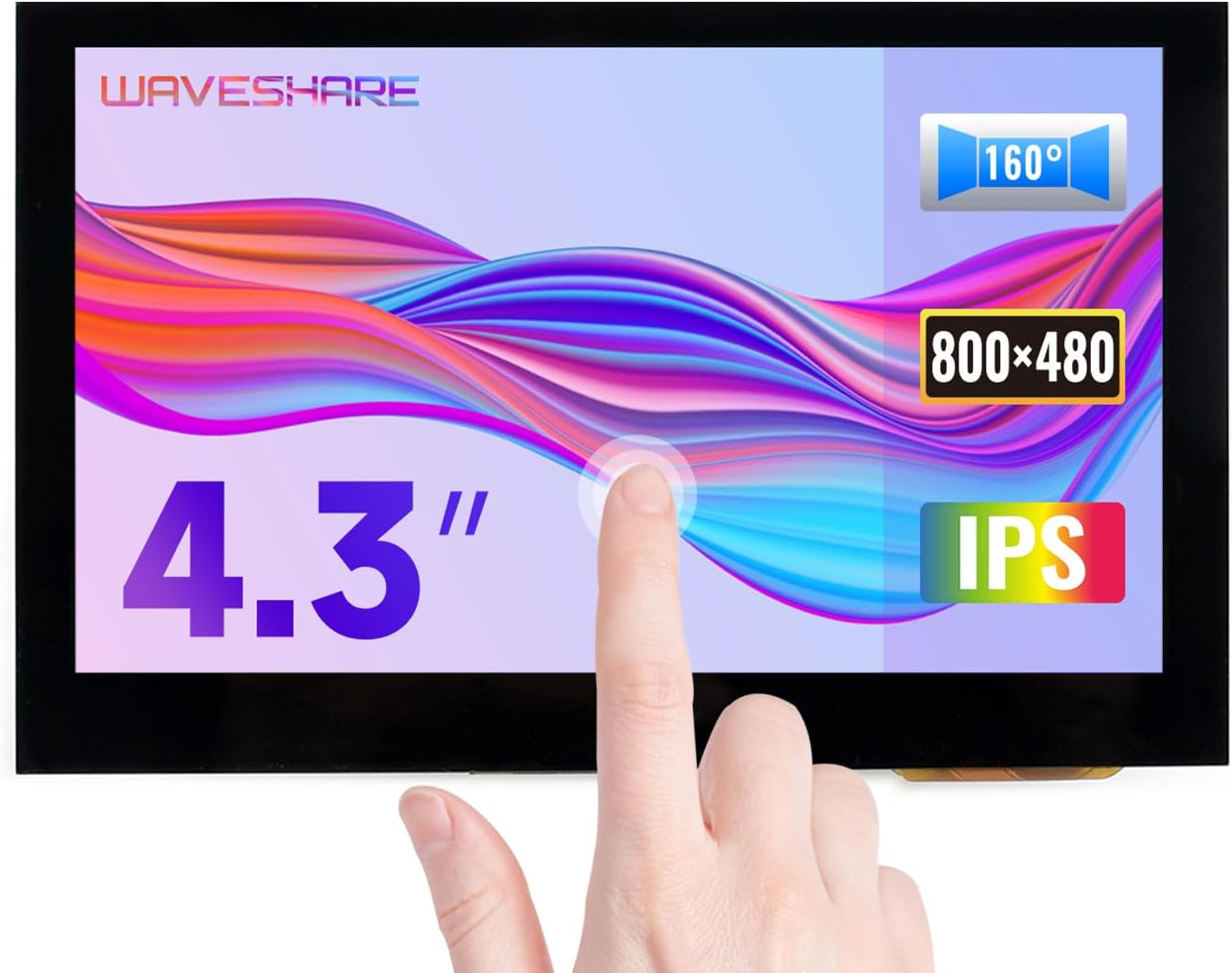 Waveshare 4 Inch HDMI LCD Display 800X480 Resistive Touch IPS Screen Supports Raspberry Pi