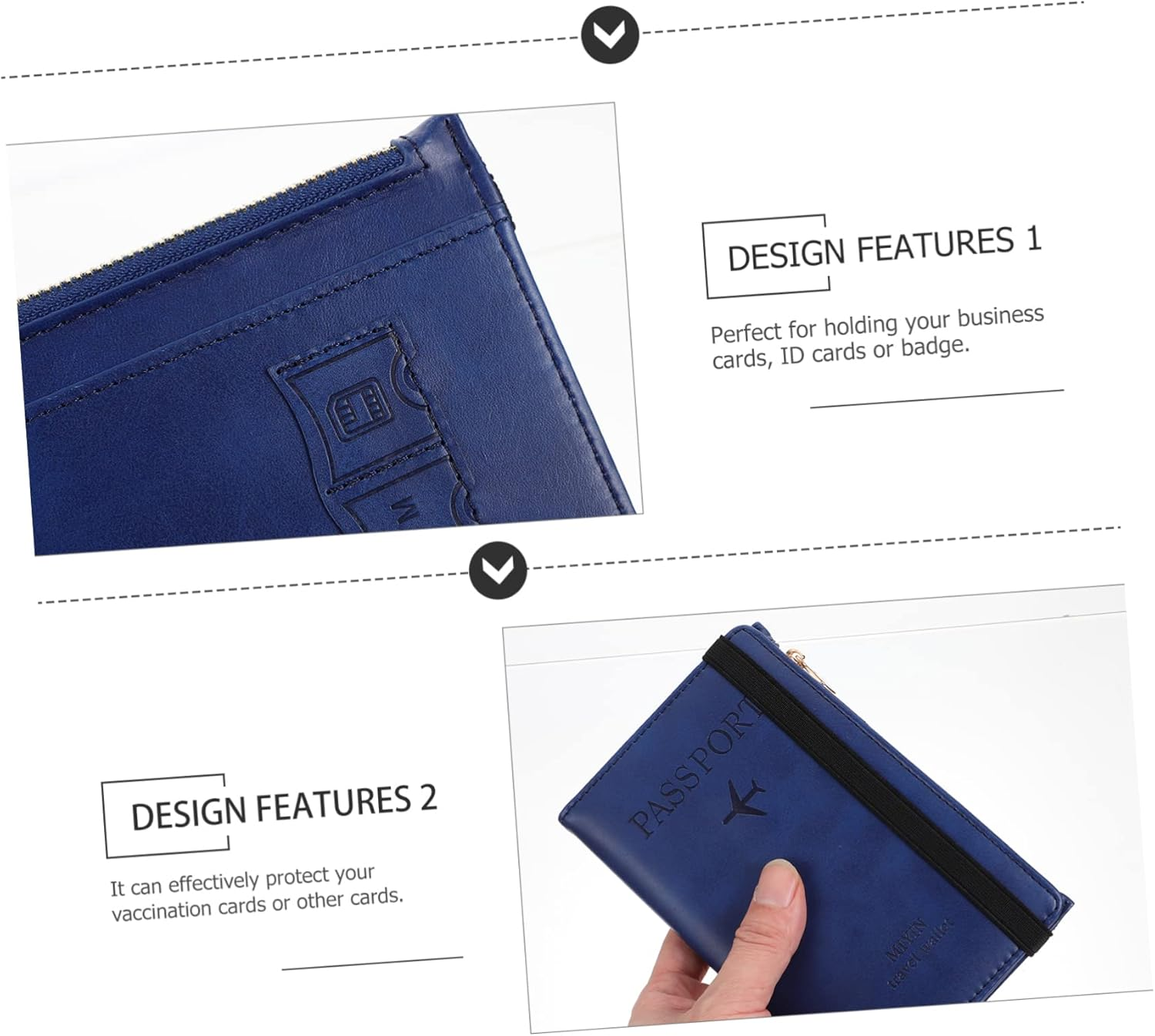 Yardenfun Travel Passport Protector Pu RFID Blocking Passport Cover Cards Organizer Slim Wallet for Men and Women with Protective Card Slots for Secure Travel image number 4