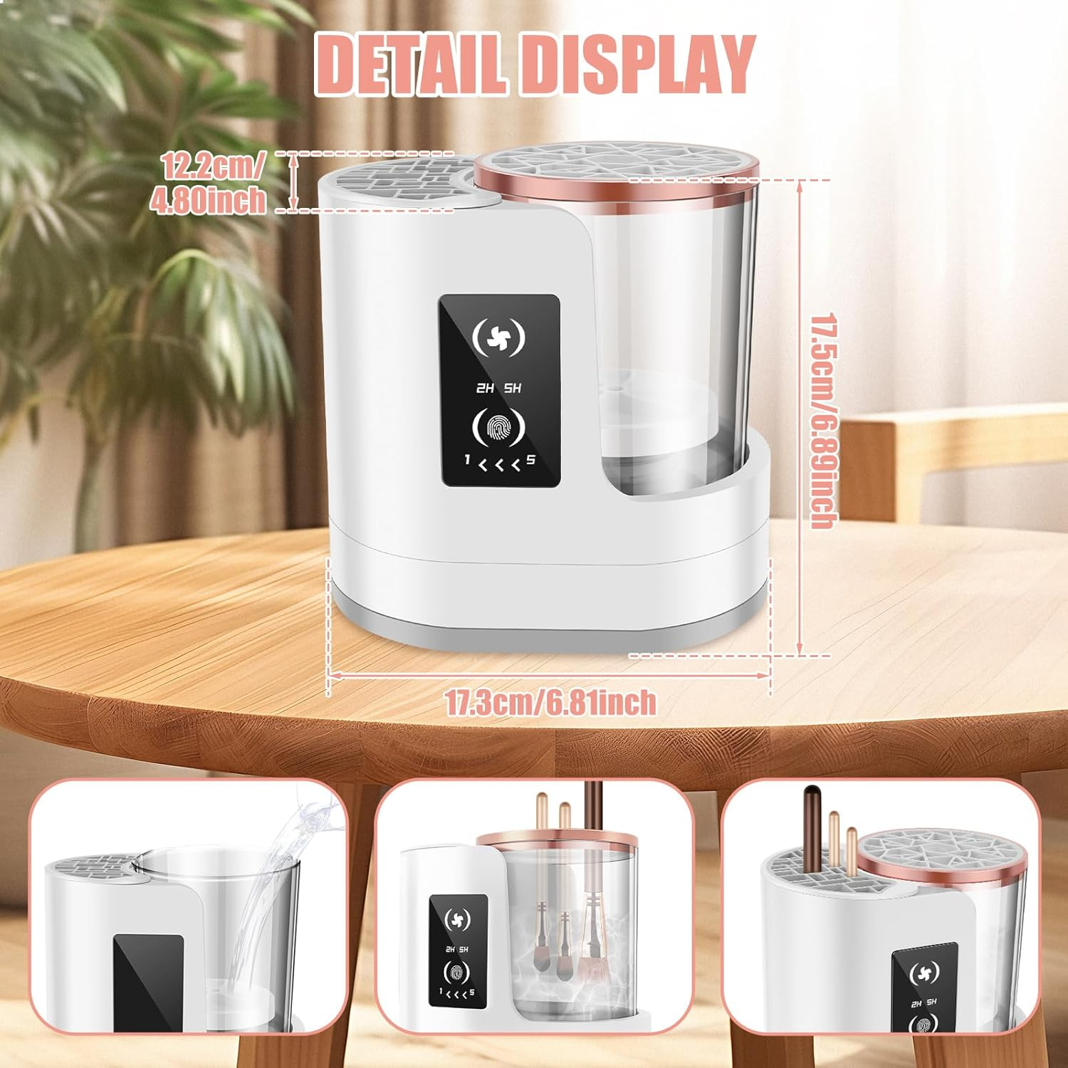 Makeup Brush Cleaner Machine Smart Time Saving Cosmetic Brushes Cleaner Tool High Efficient Electric Makeup Brushes Cleaning Safe Make up Brush Cleaning Machine for Women image number 3