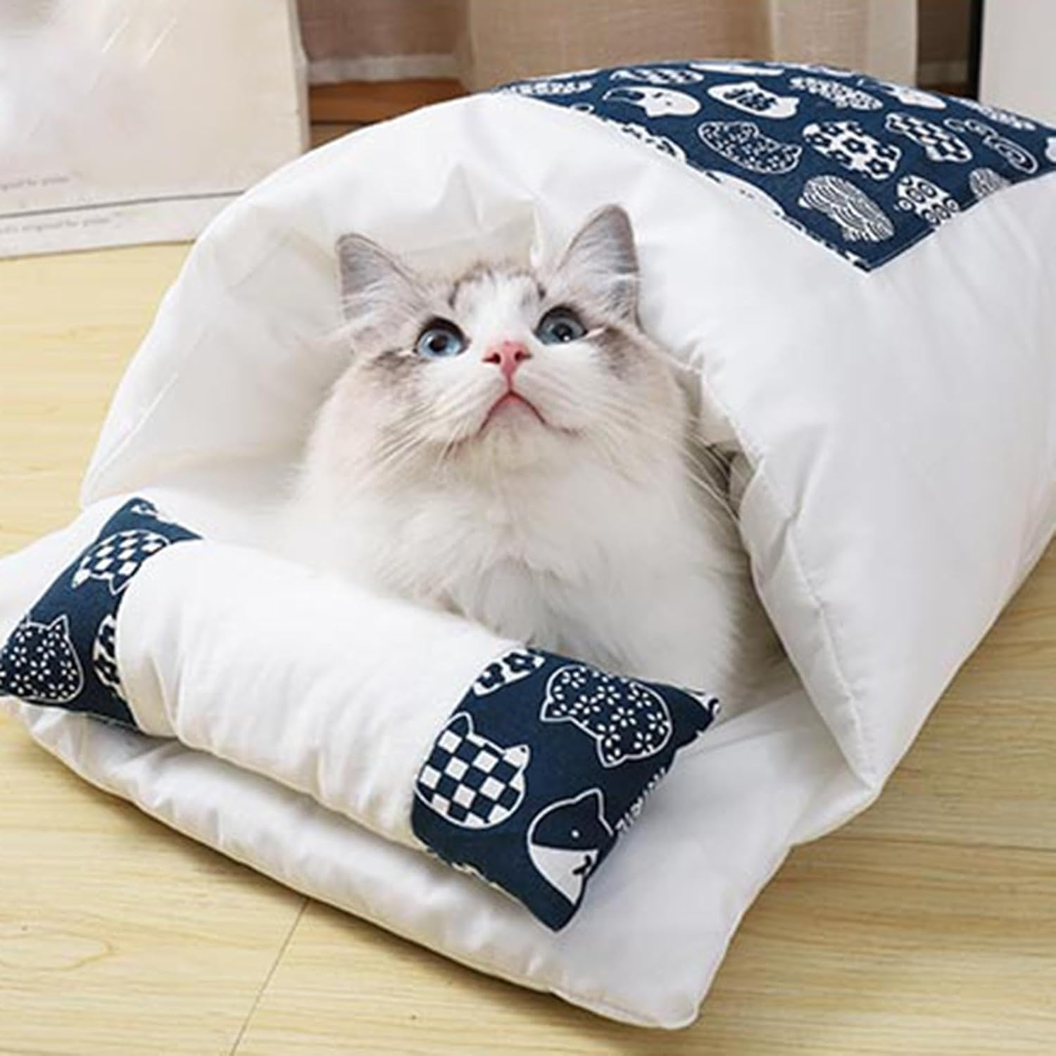Cat Bed - Pet Bed | Cat Sleeping Bag | No Deformation Pet Bed, Detachable & Washable Sleep Zone Cuddle Cave, Cozy and Comfortable Cat Sleeping Bag, Cuddle Cave for Indoor Puppy & Kitten image number 4