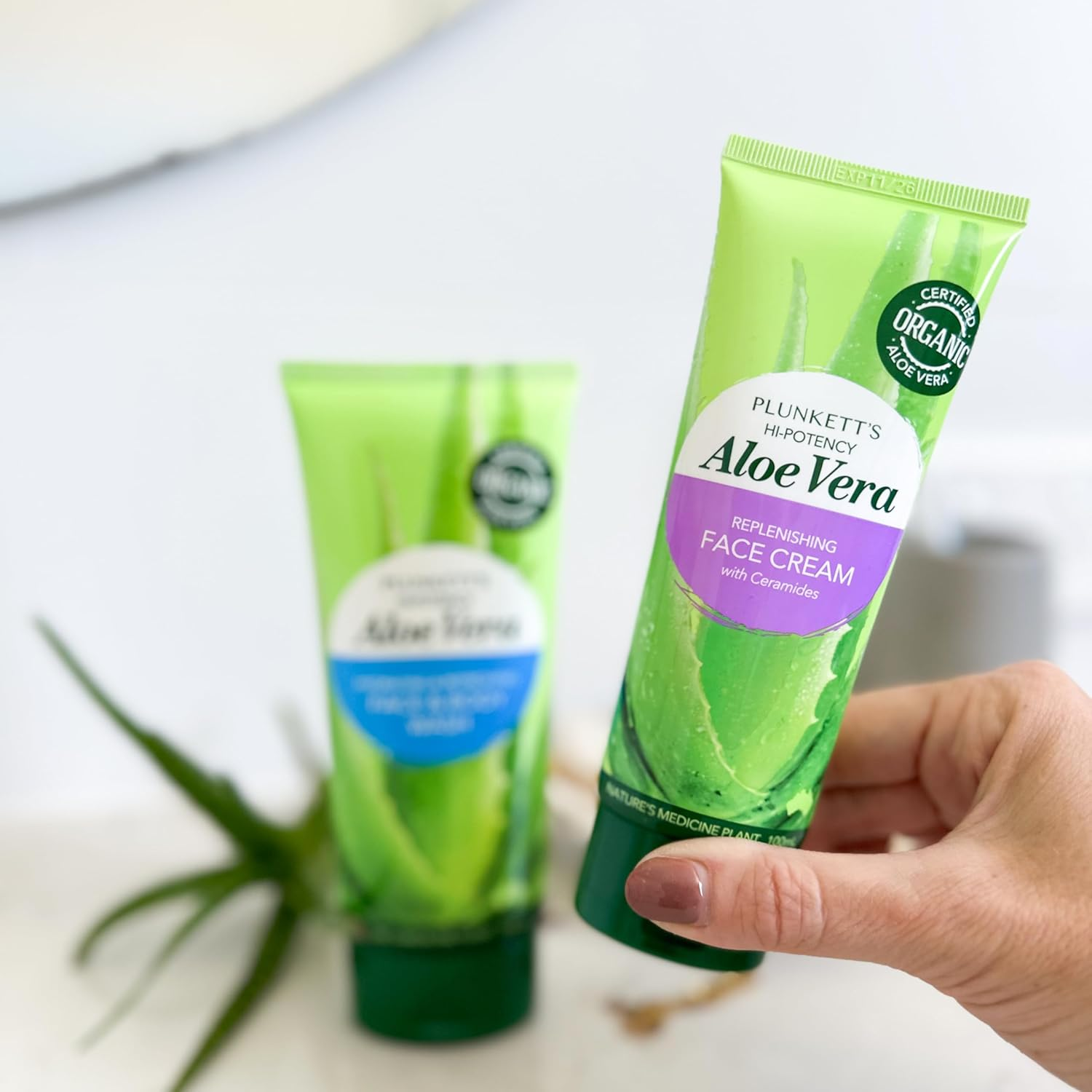 Plunkett'S Aloe Vera Hi Potency Face Cream with Ceramides 100Ml &ndash; 75% Aloe Vera & Plant-Derived Ceramides. Hydrates, Restores & Protects Skin. Free from Chemicals, Fertilisers, Pesticides & Toxins