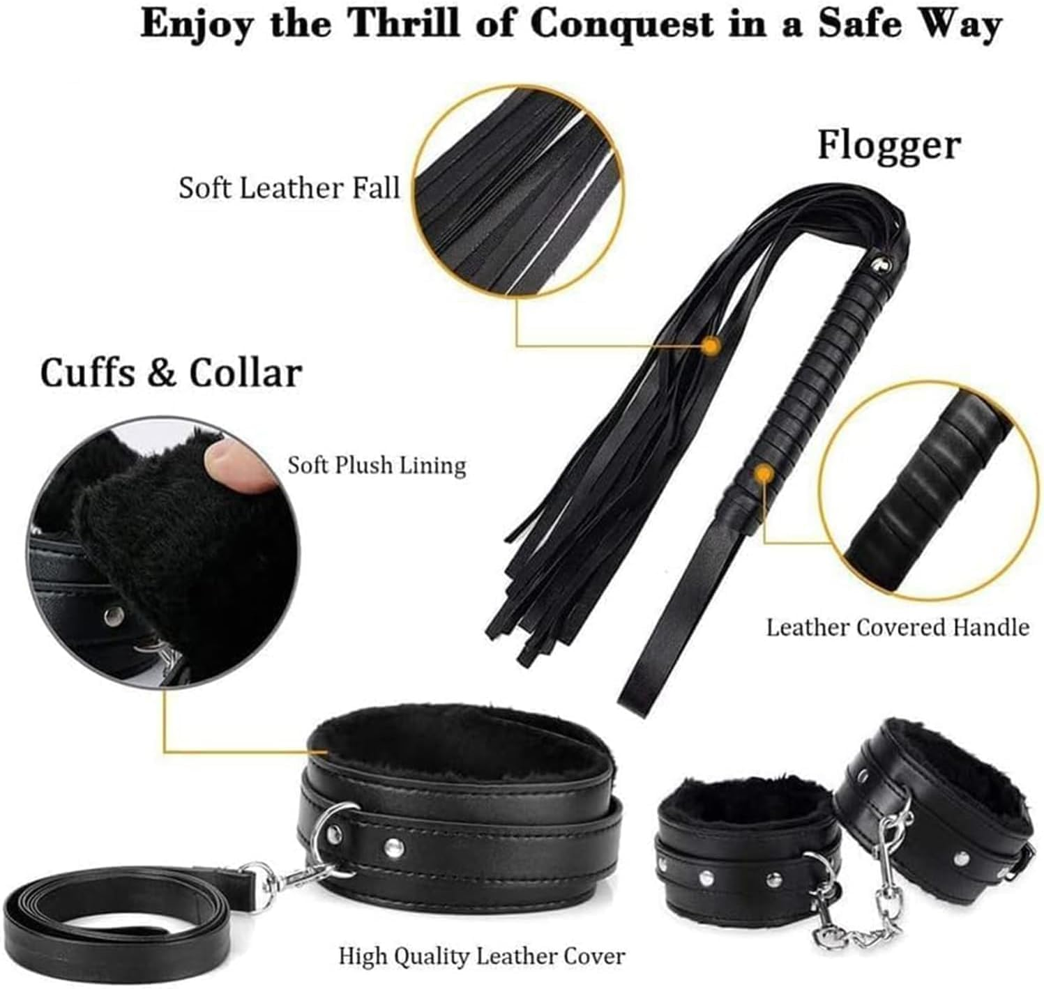 10 Juegos De Juguetes Sexuales Para Parejas, Juego De Herramientas S&M, Juego De Cama Ajustable, Juguetes Sexuales Para Parejas De Hombres, Ajustables Y C&oacute;modos, Adecuados Para Parejas Y Principiantes, Color Negro image number 1