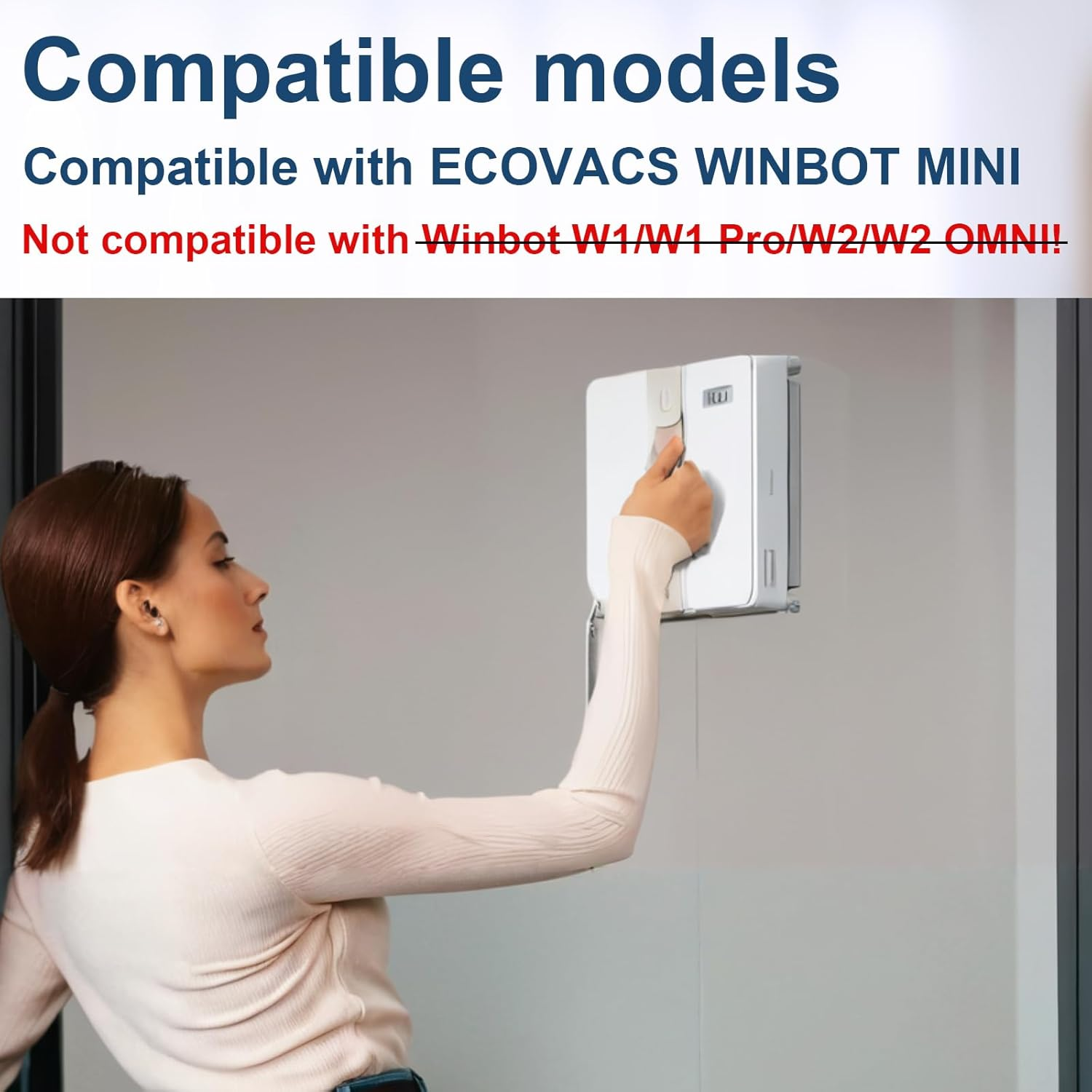 Jegehoyo W-CC02-0012 Cleaning Pads for Ecovacs Winbot Mini Window Cleaning Robots, Window Cleaner Robot Cleaning Cloth for Ecovacs, Washable Microfibre Wipes, Pack of 6