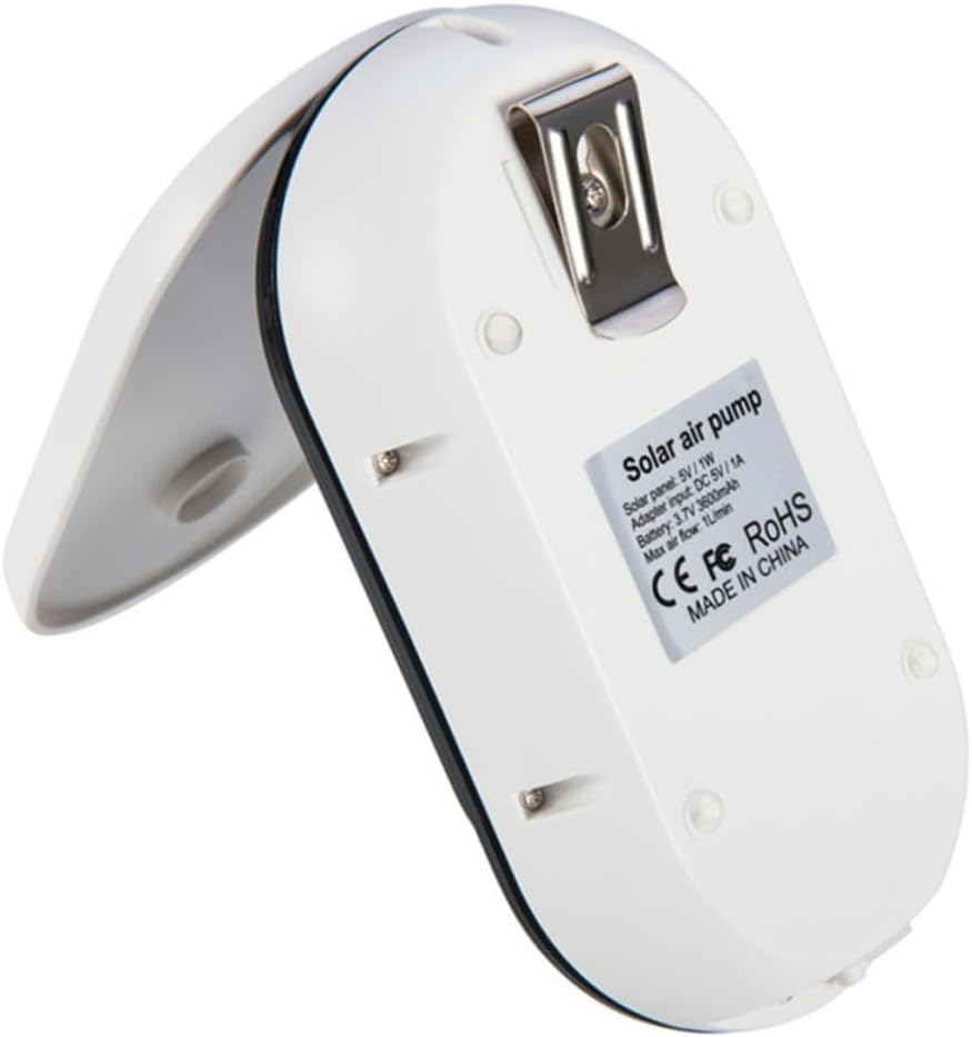 Alasum Solar Power Fish Tank Oxygen Pump Modes Portable Outdoor Aquarium Air Aerator Low Noise for Small Medium Tanks and Fishing