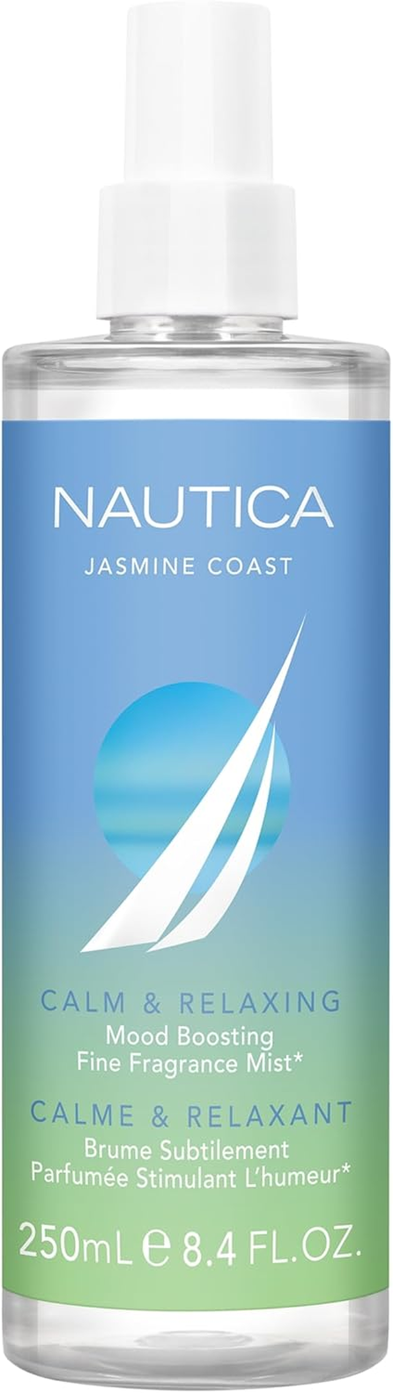 Nautica Jasmine Coast Fragrance Hair and Body Mist for Women, Mood-Boosting Perfume, Calm & Relaxing, Floral-Fruity Fragrance, Vegan Formula, Long Lasting Scent, 8.4Oz