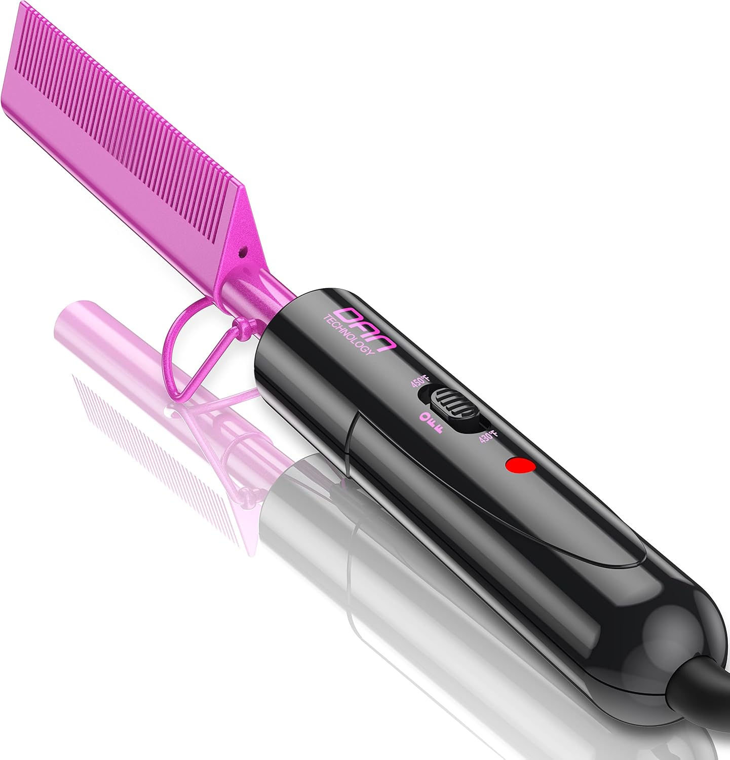 DAN Technology Hot Comb,Mini Hot Comb,Dual Voltage Pressing Comb,450℉ Hot Comb Straightener,Fast Heating Plug in Hot Comb,Ceramic Hot Comb for Lace Front Wigs,Hot Comb for Black Women Hair