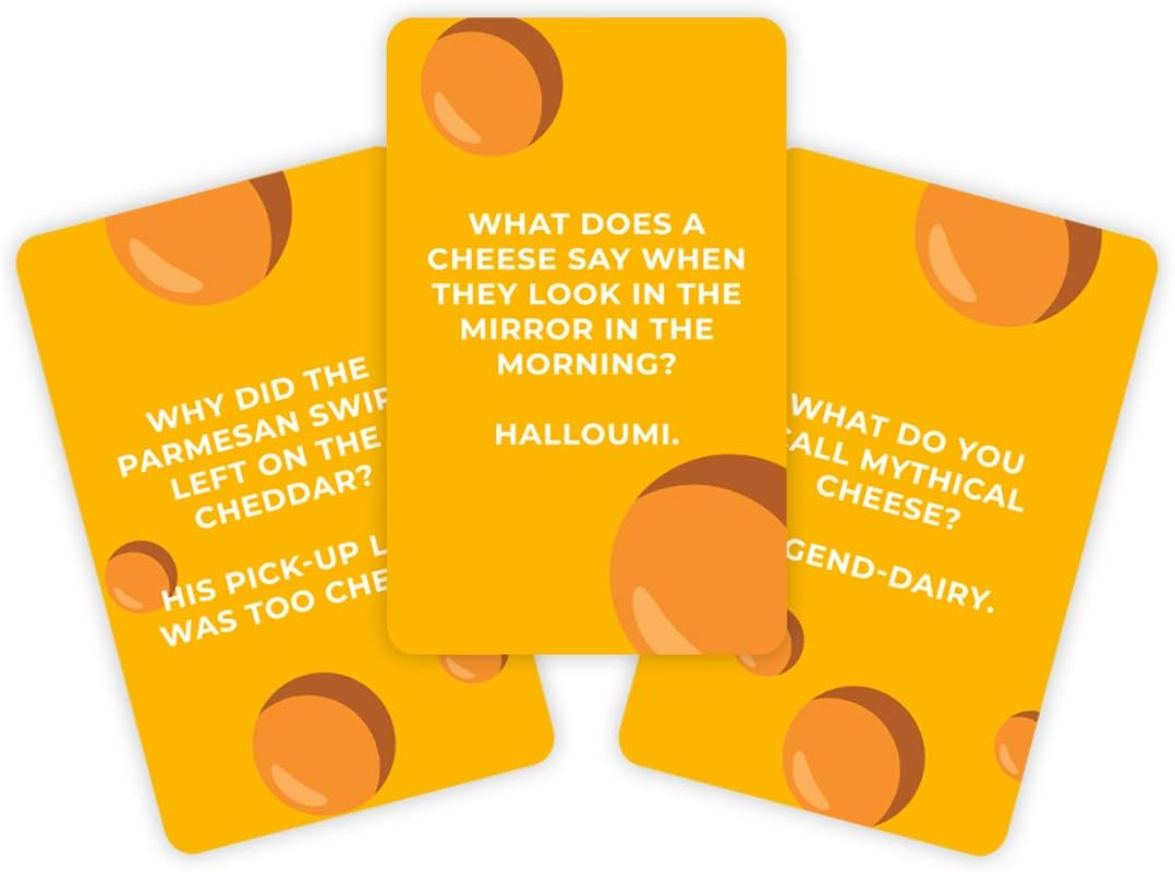 Gift Republic Cheesy Jokes Card Game, 100 Hilarious Pun Cards for Adults and Teens, Family Friendly Party Entertainment, Fun Joke Set for Game Nights, Travel, Holidays, Office or Home image number 3