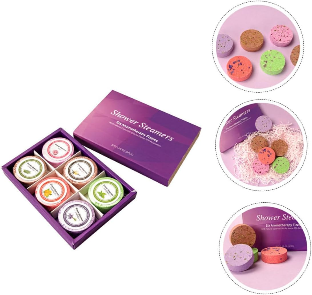BIUDECO 6 Pcs Bath Aroma Salt Tablets Natural Aromatherapy Shower for Women Skin Softening and Whitening image number 2