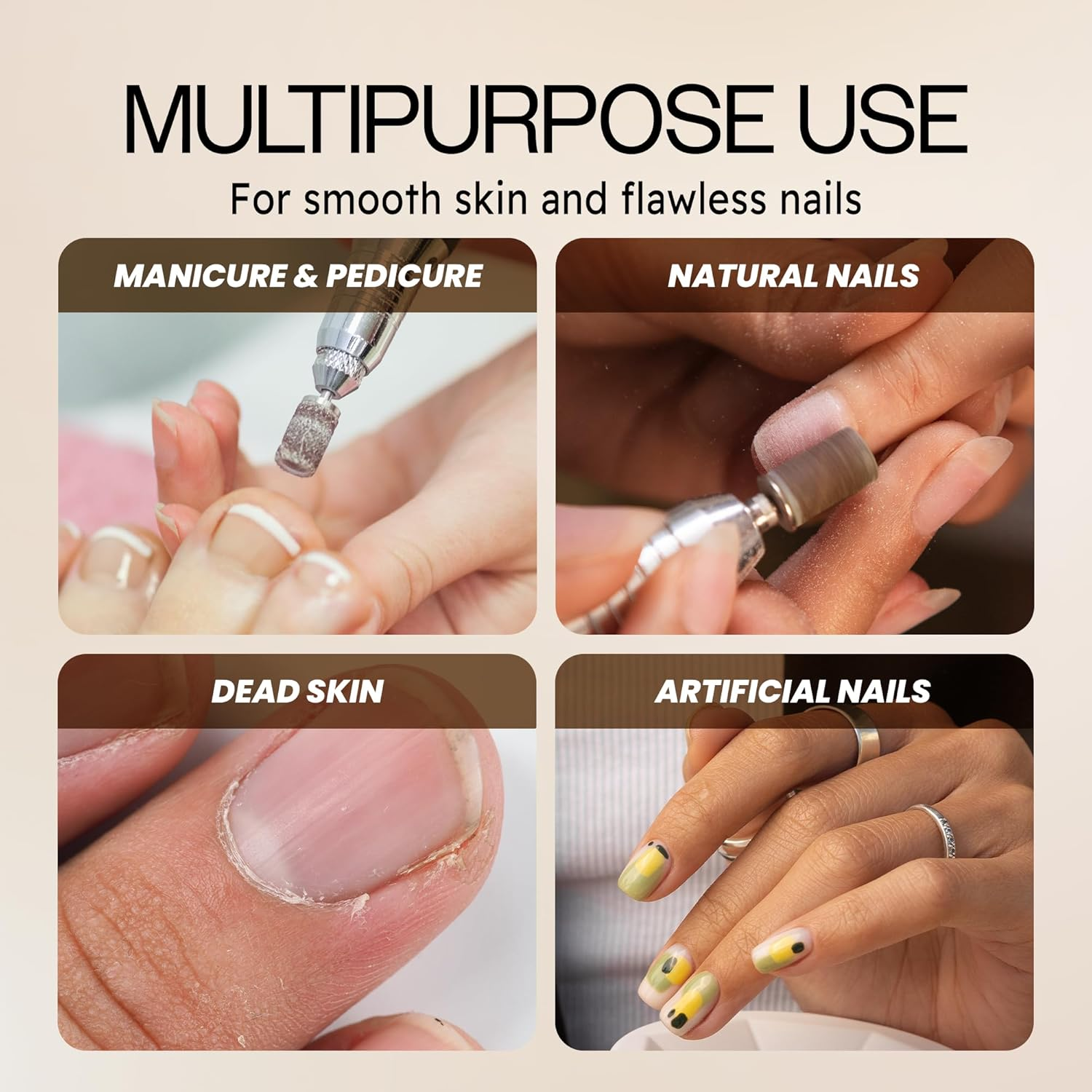 PANA 100 Pieces Nail Sanding Bands Professional Nail Manicure Great Fit for Nail Drill Bits for Acrylic Nails (240 Grit, Brown) image number 3