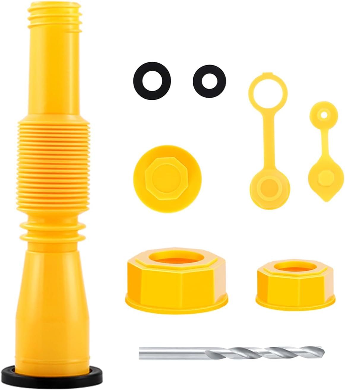 Godboy Gas Can Spout Replacement, Gas Can Nozzle, (5 Kit-Yellow) Flexible Pour Nozzle Suitable for Most 1/2/5/10 Gal Oil Cans, Fuel Can Spout Replacement image number 5