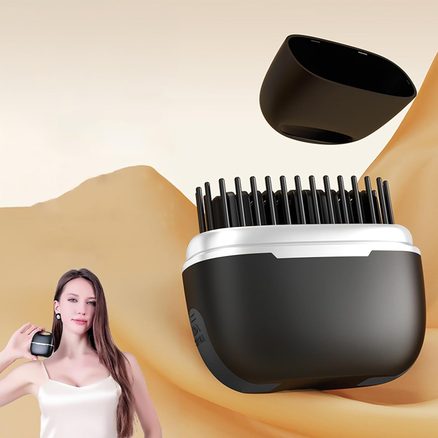 Small Hair Straighteners,Fast Heating Portable Straighteners - Portable Smoother Hair Styling Tool Straightening Brush for Women Girls Travel Dorm Camping image number 3