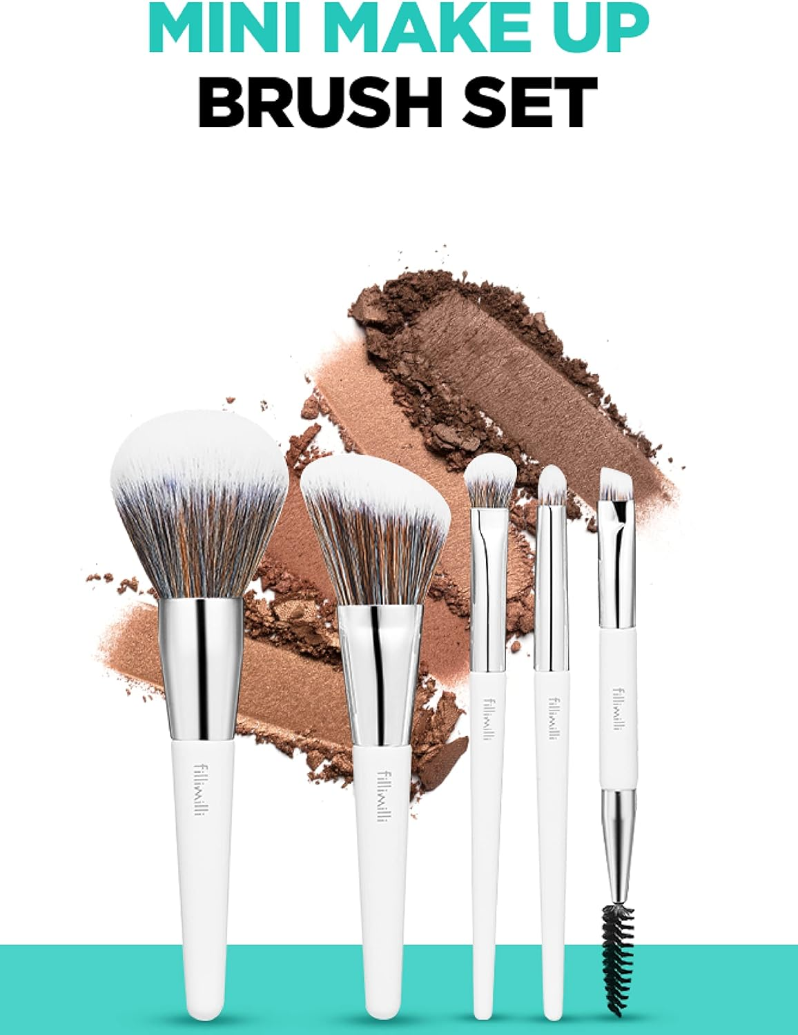 Fillimilli Mini Makeup Brush Set (5 Types)/5 Types, 5 Pieces, Includes Pouch, MINI MAKE up BRUSH SET, Cheek Brush, Shading Brush, Eyebrow Face Brush, Filimili Korean Cosmetics, Olive Young Official image number 3